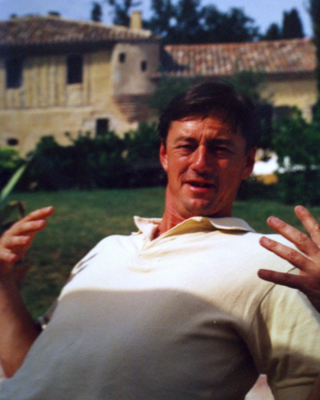 James, sometime in the early 2000s. 

Domaine de la V&egrave;ne was discovered by the family in 1999, when it was little more than a ruin. What convinced them was the view - looking out across the Corbi&egrave;res countryside, they knew this was goin