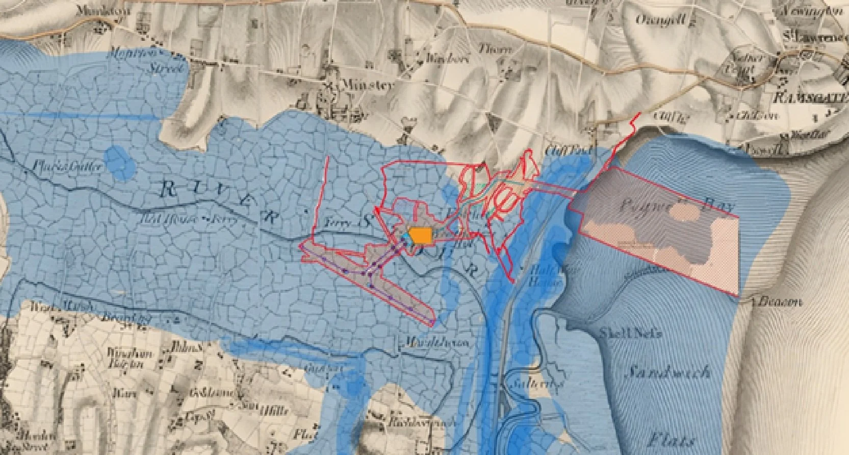 river wantsum national grid, converter station subsidence, converter station flood, no drainage at site, poor location for infrastructure, flooded electrical substation, national grid sinks in flood, alluvial clay soil for construction, save minster
