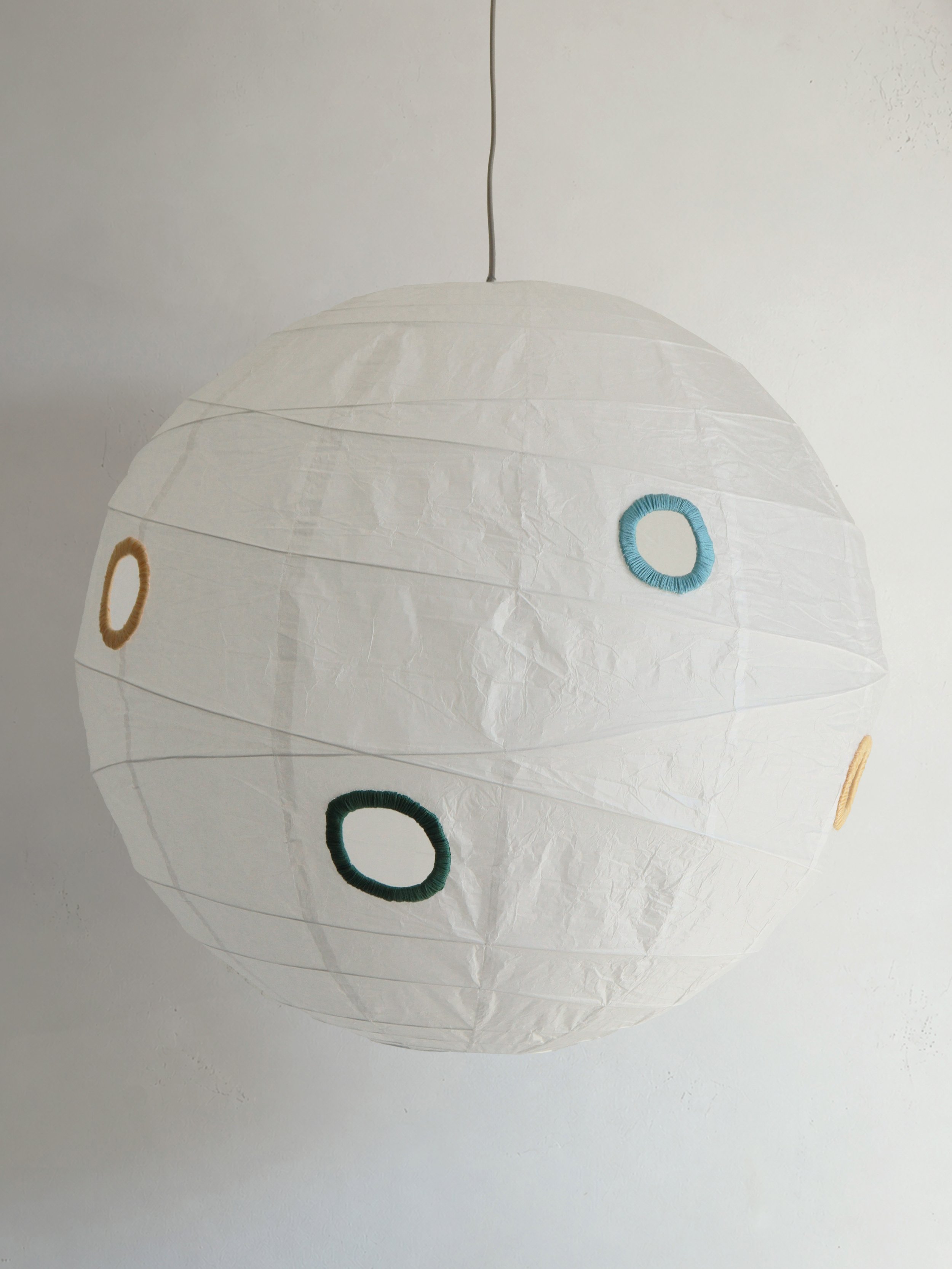 light portals (off) / stitching on paper lantern
