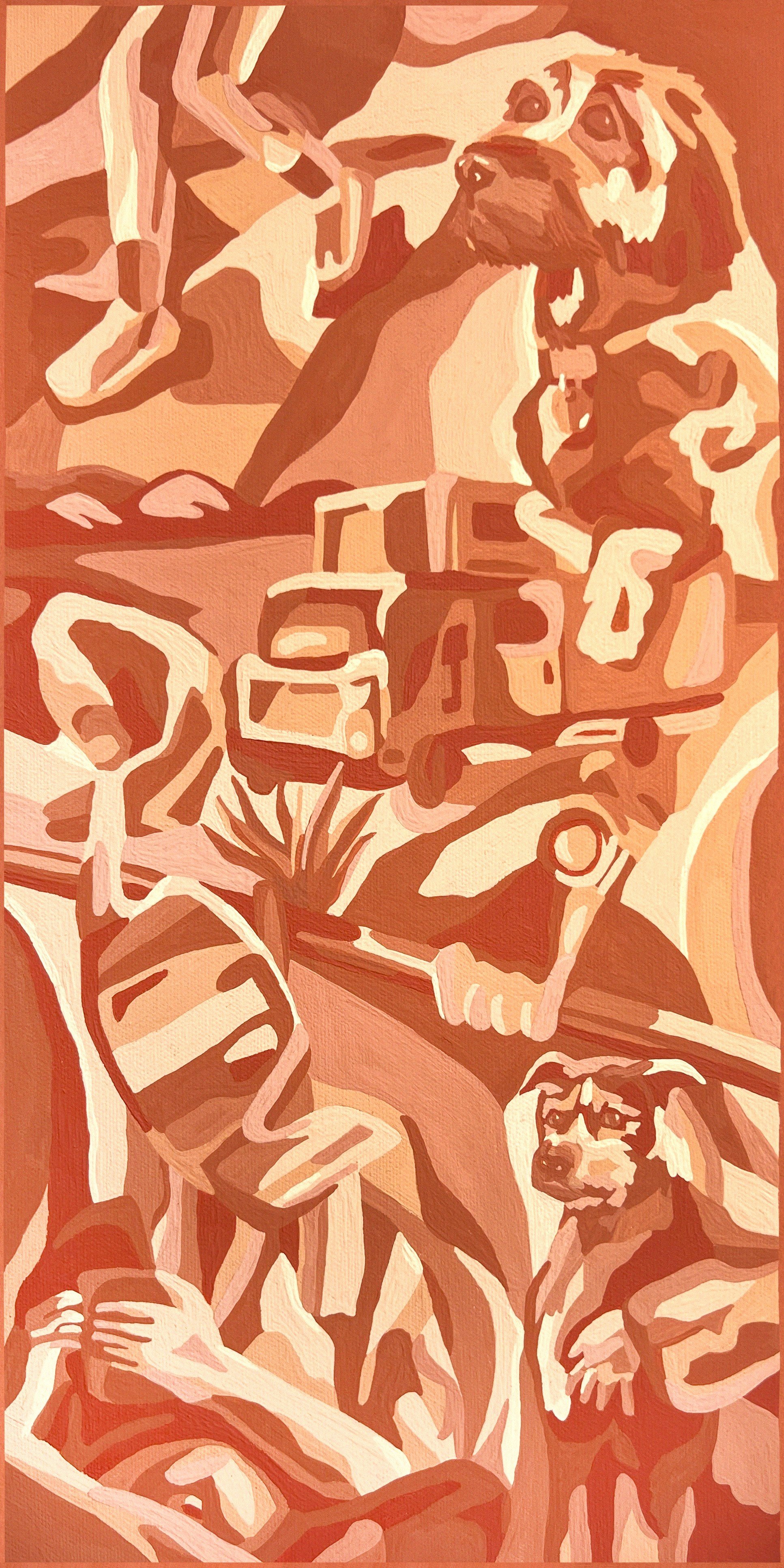 sam's world (sold) / acrylic on canvas / 20 x 10 in.