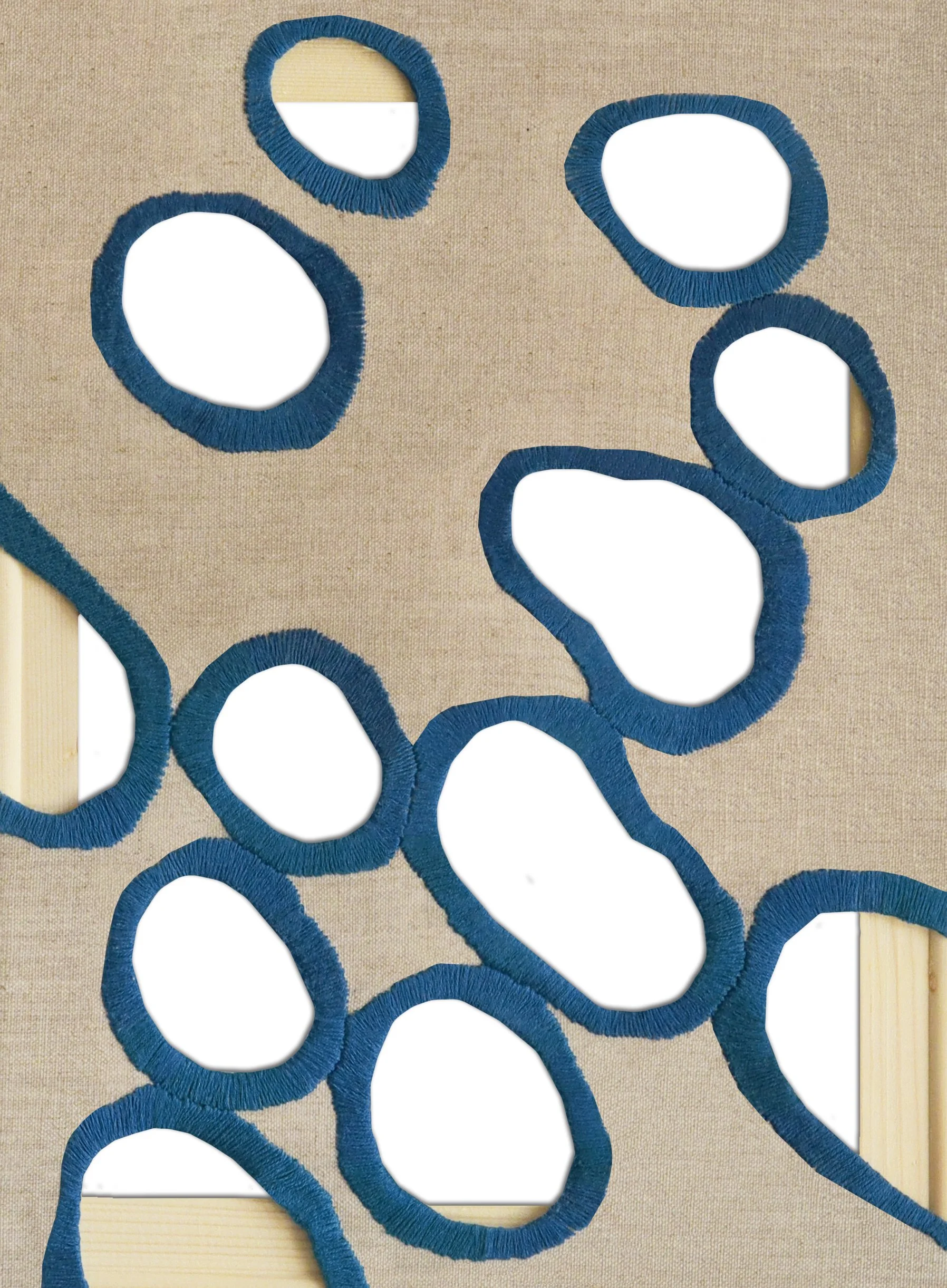 linen portals II (sold) / stitching on linen/ 16 x 12 in.