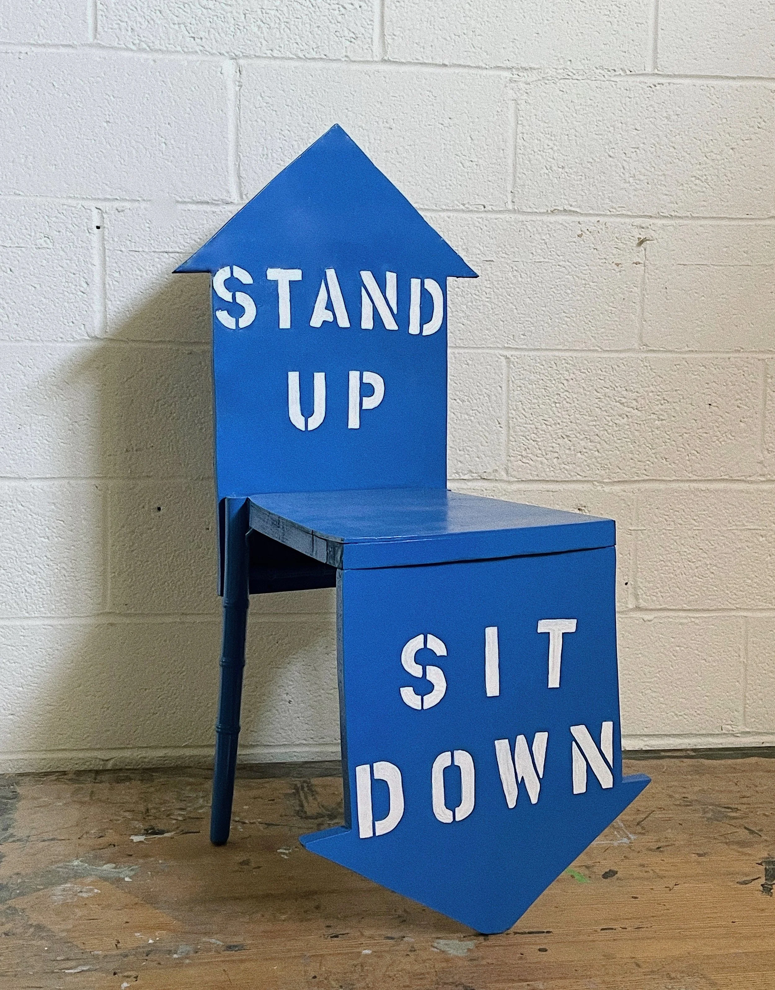 stand up sit down chair construction