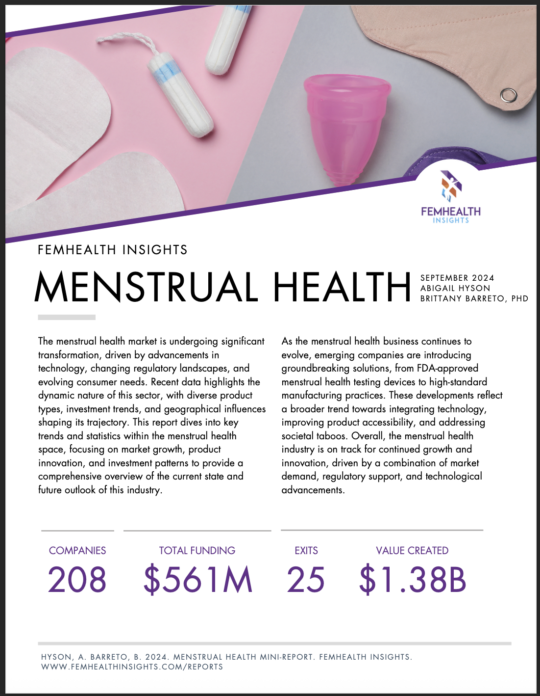 Menstrual health report