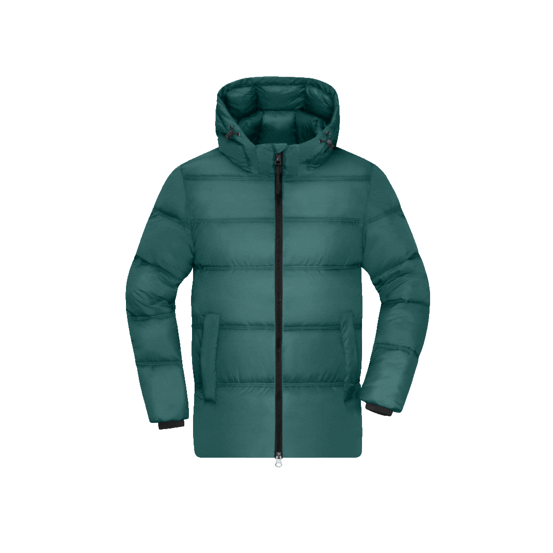 Lyhyt talvitakki irrotettavalla hupulla