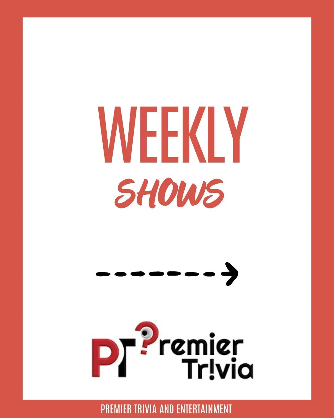 Weekly trivia and bingo schedule! 

See our website for information (link in bio)