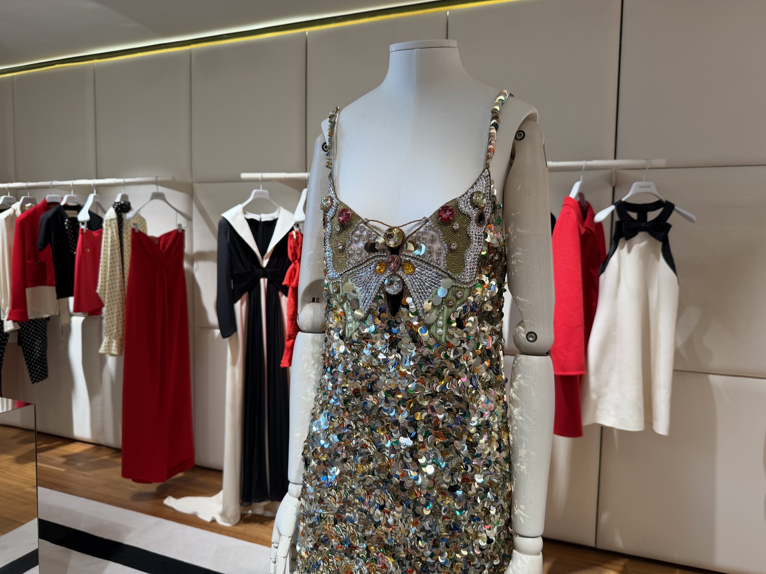took a photo of this dress in bergdorf's without even realizing that DLC wore it vogue world in 2025