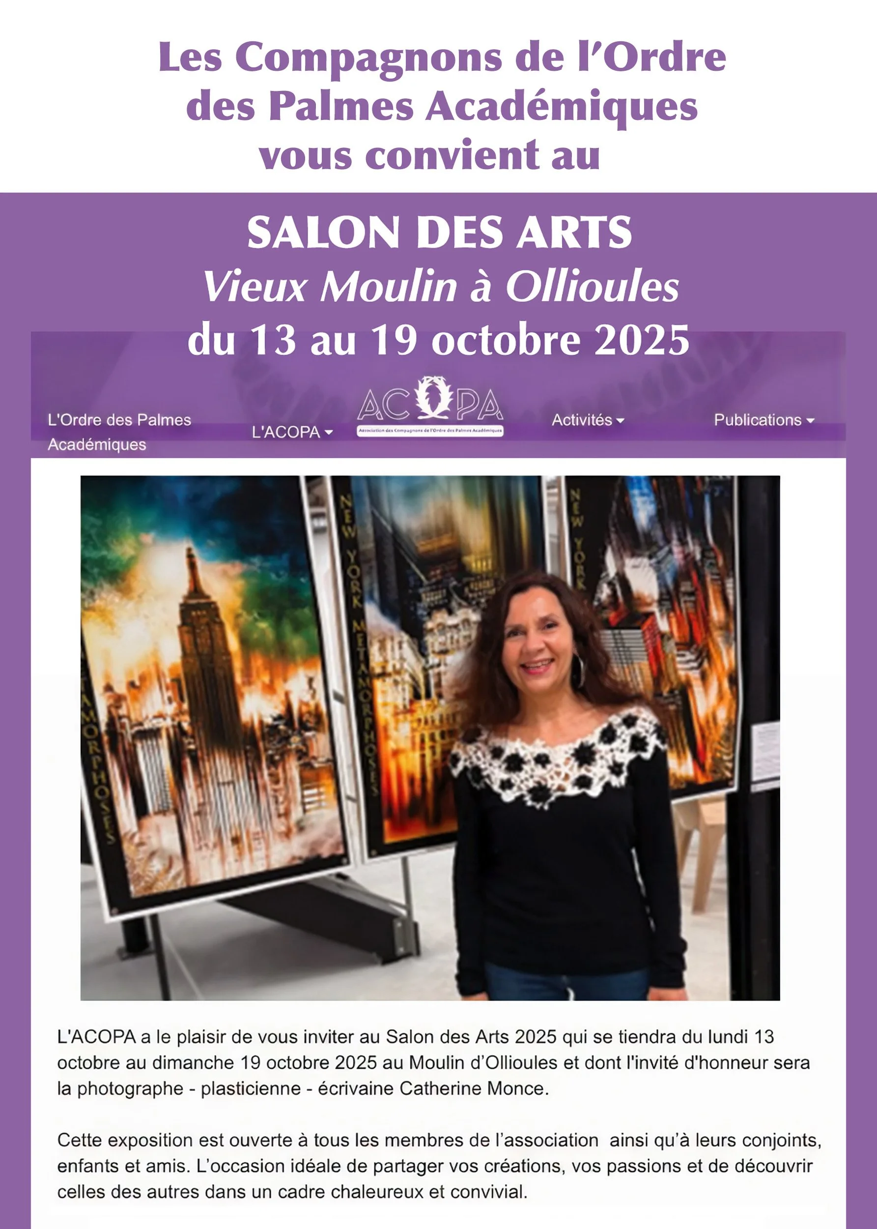 Salon des Arts des Compagnons de l'ordre des Palmes Académiques