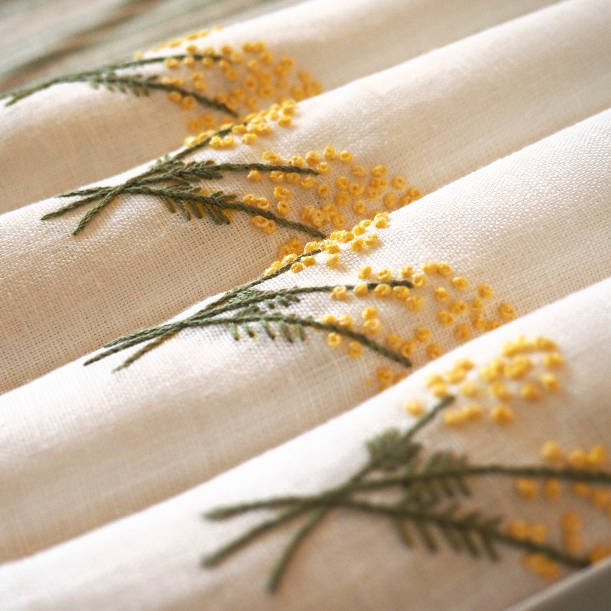 Mimosa Hand Embroidered Linen Napkins.png