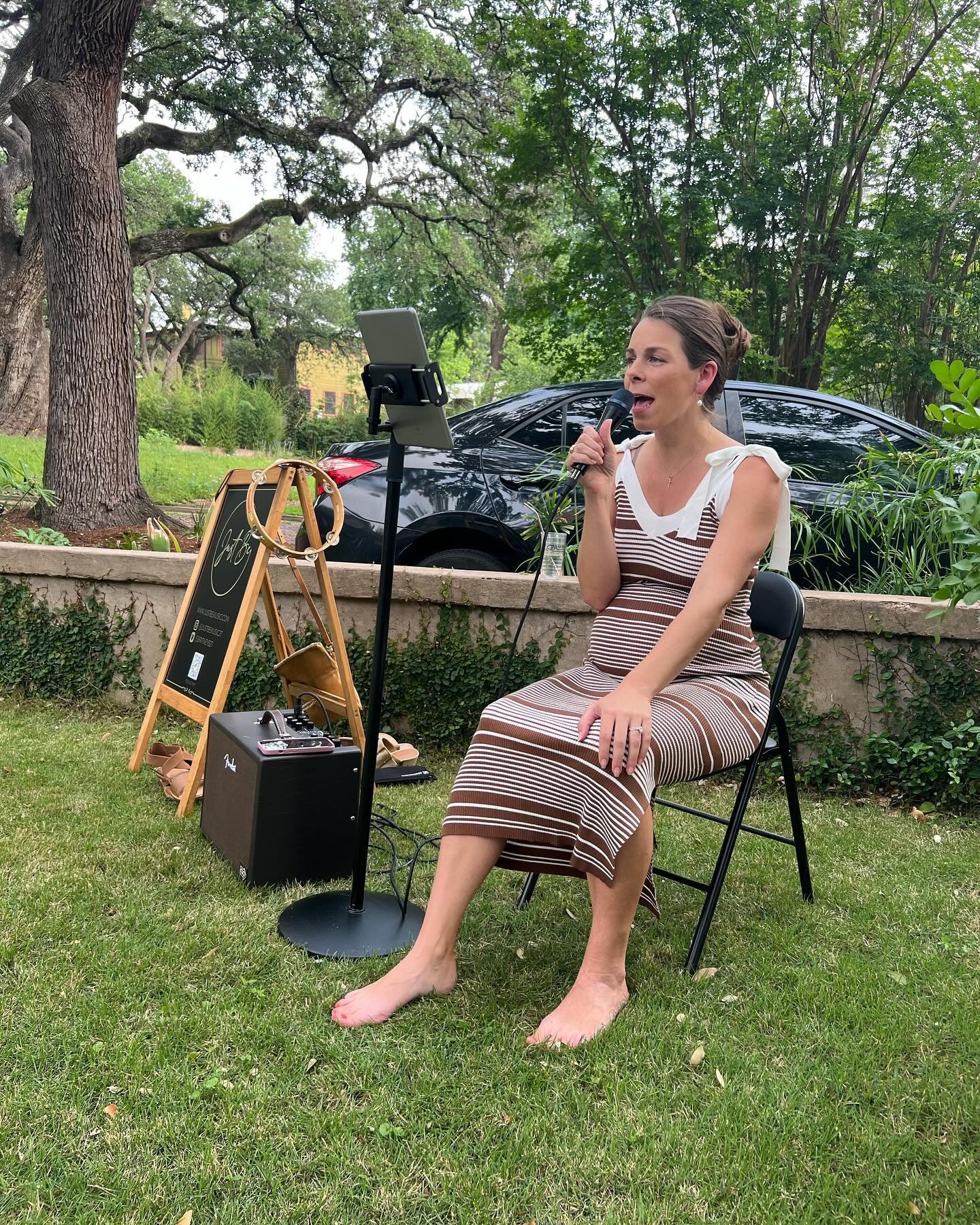 Gorgeous Mother&rsquo;s Day garden party yesterday afternoon. Sang among some twisted live oaks and Waller Creek on a GORGEOUS historical landmark home in Austin.