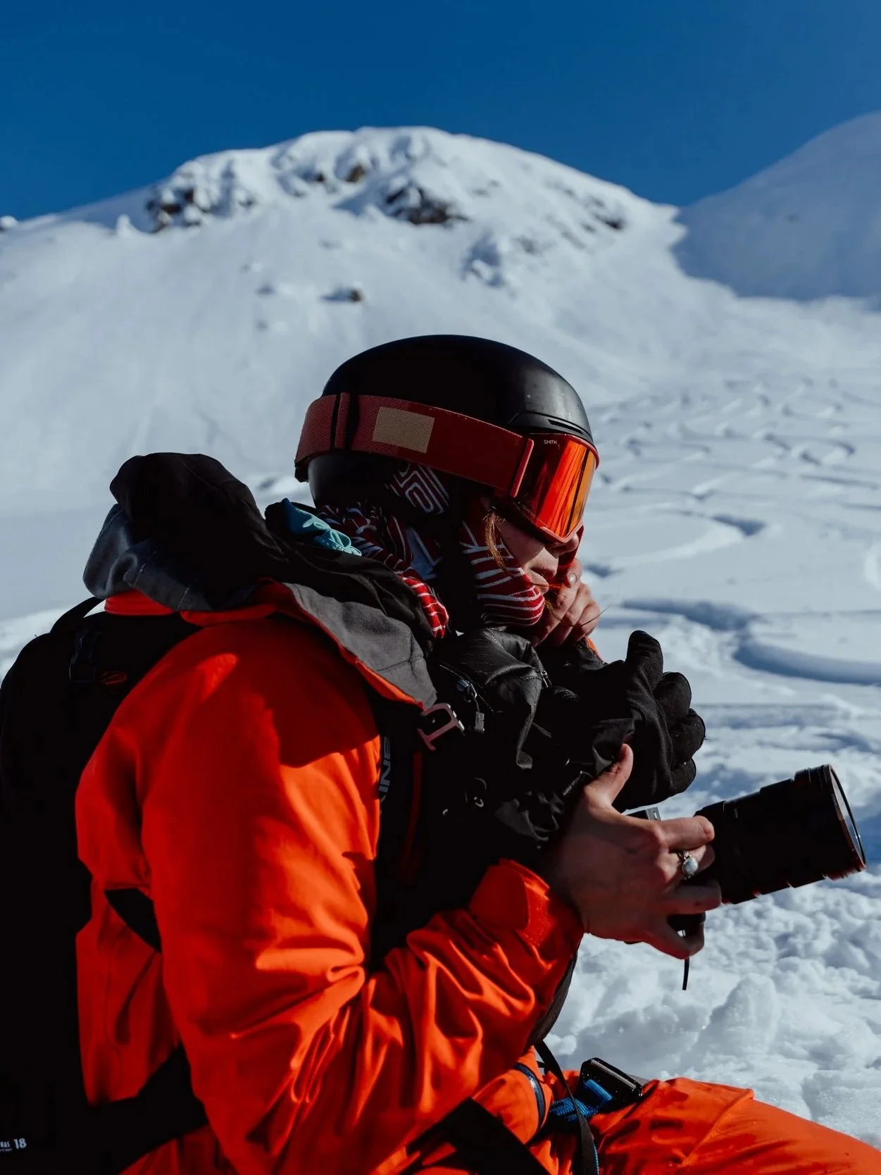 Filmmaker and cinematographer Maddy Reynolds on location in Alaska, shooting action sports and ski content in remote backcountry terrain.