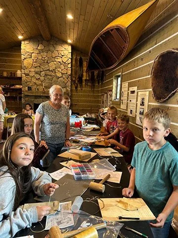 LAHM Summer Camp held Rendezvous at the Fur Trade Interpretive Cabin