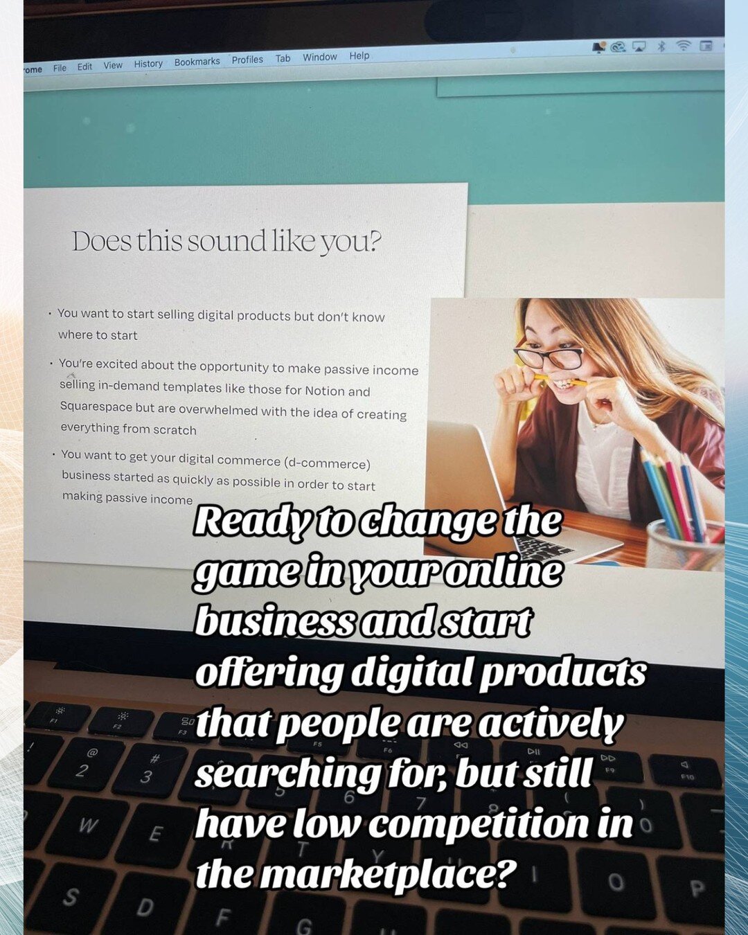 Ready to change the game in your online business and start offering digital products that people are actively searching for, but still have low competition in the marketplace?

Feeling overwhelmed by the idea of creating high demand Notion and Square