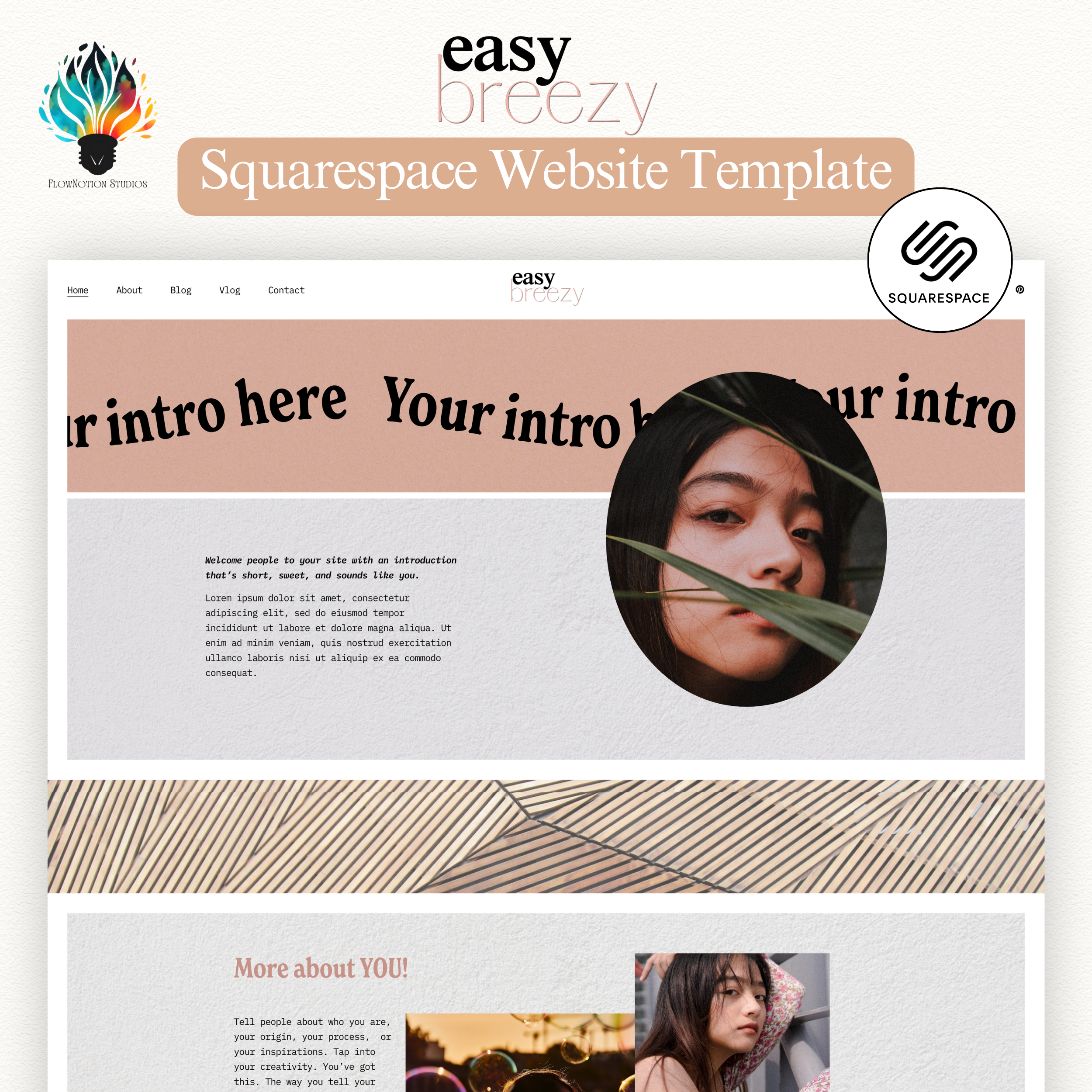 PLR Squarespace Template - "Easy Breezy"