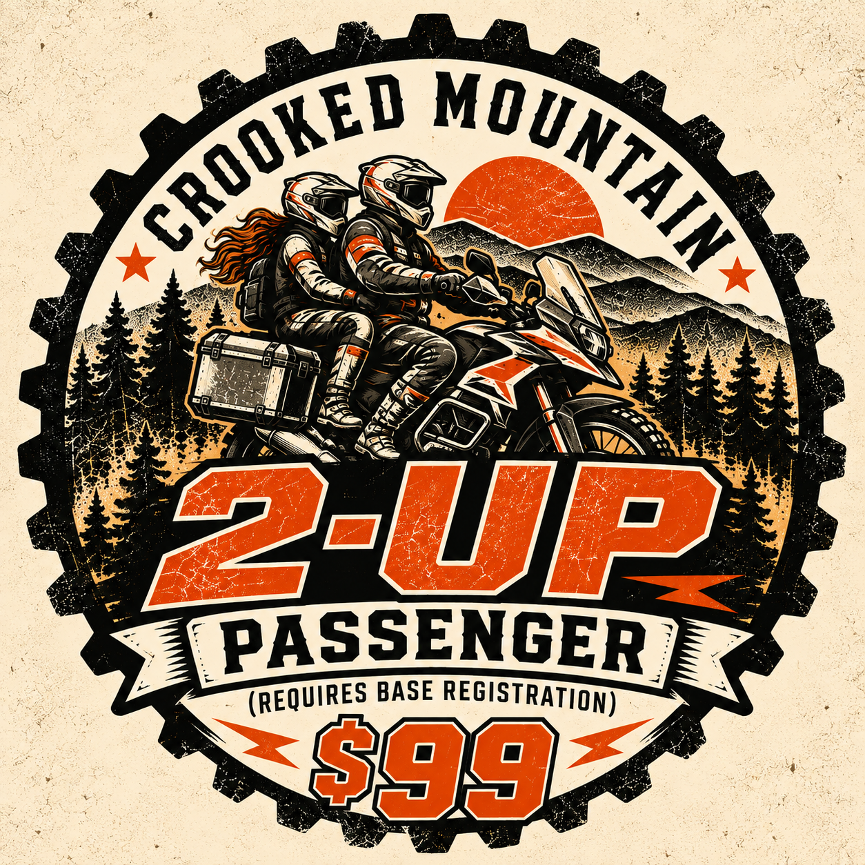 159 Rally – 2-Up Passenger add on $99  (Requires Initial Base Registration)