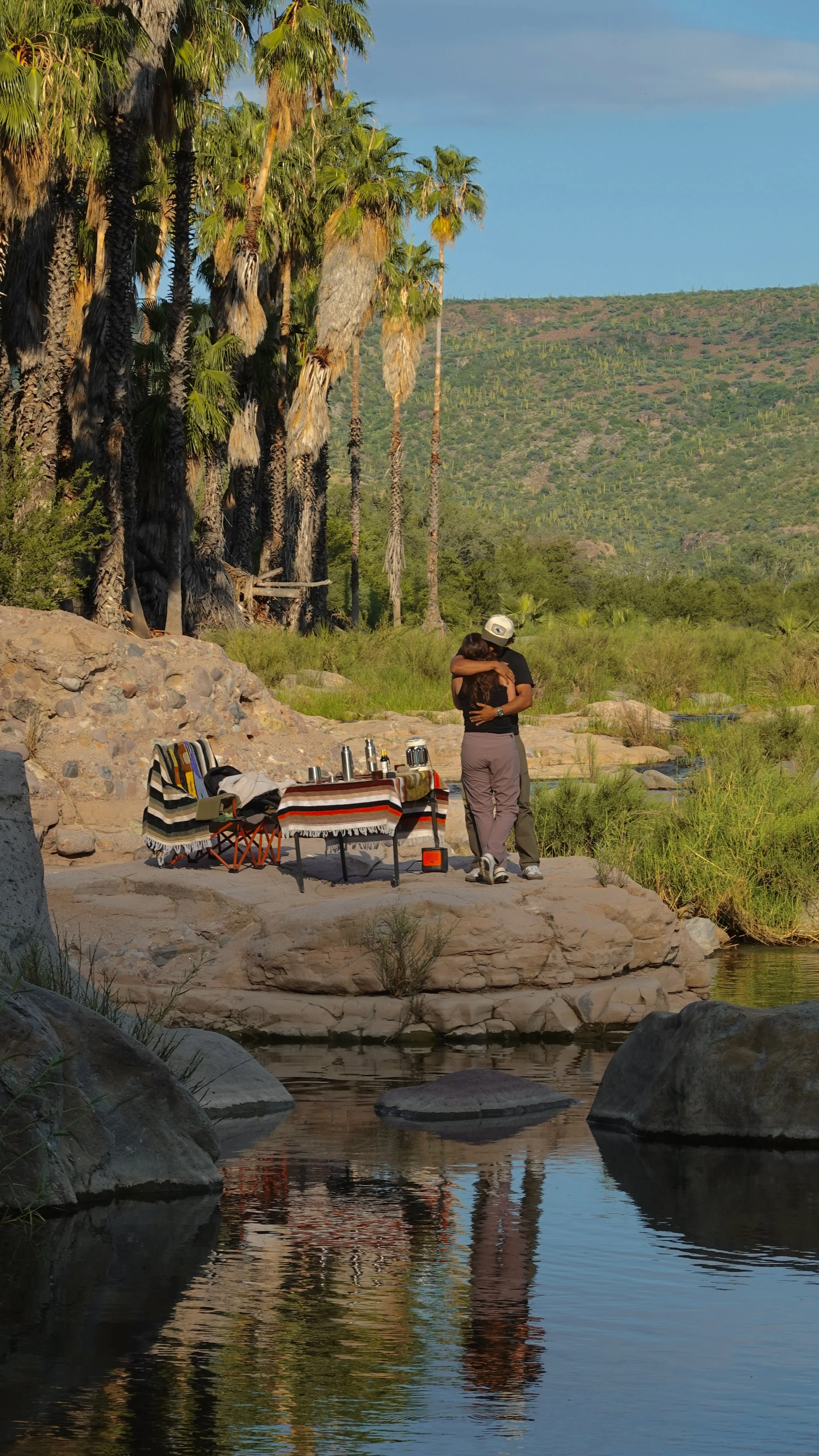 Romantic marriage proposal location at a secluded desert oasis in Loreto, Baja California Sur, ideal for private engagement adventures.