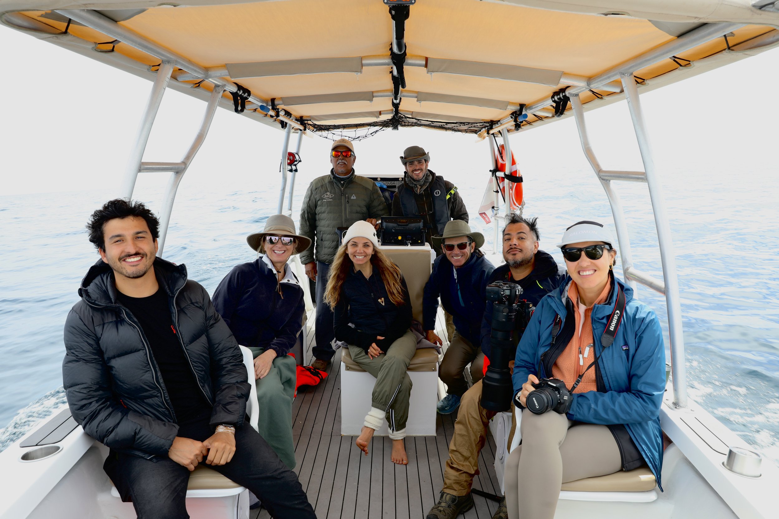 Baja Adventures boat during a whale watching adventure in the waters off Loreto, Baja California Sur.