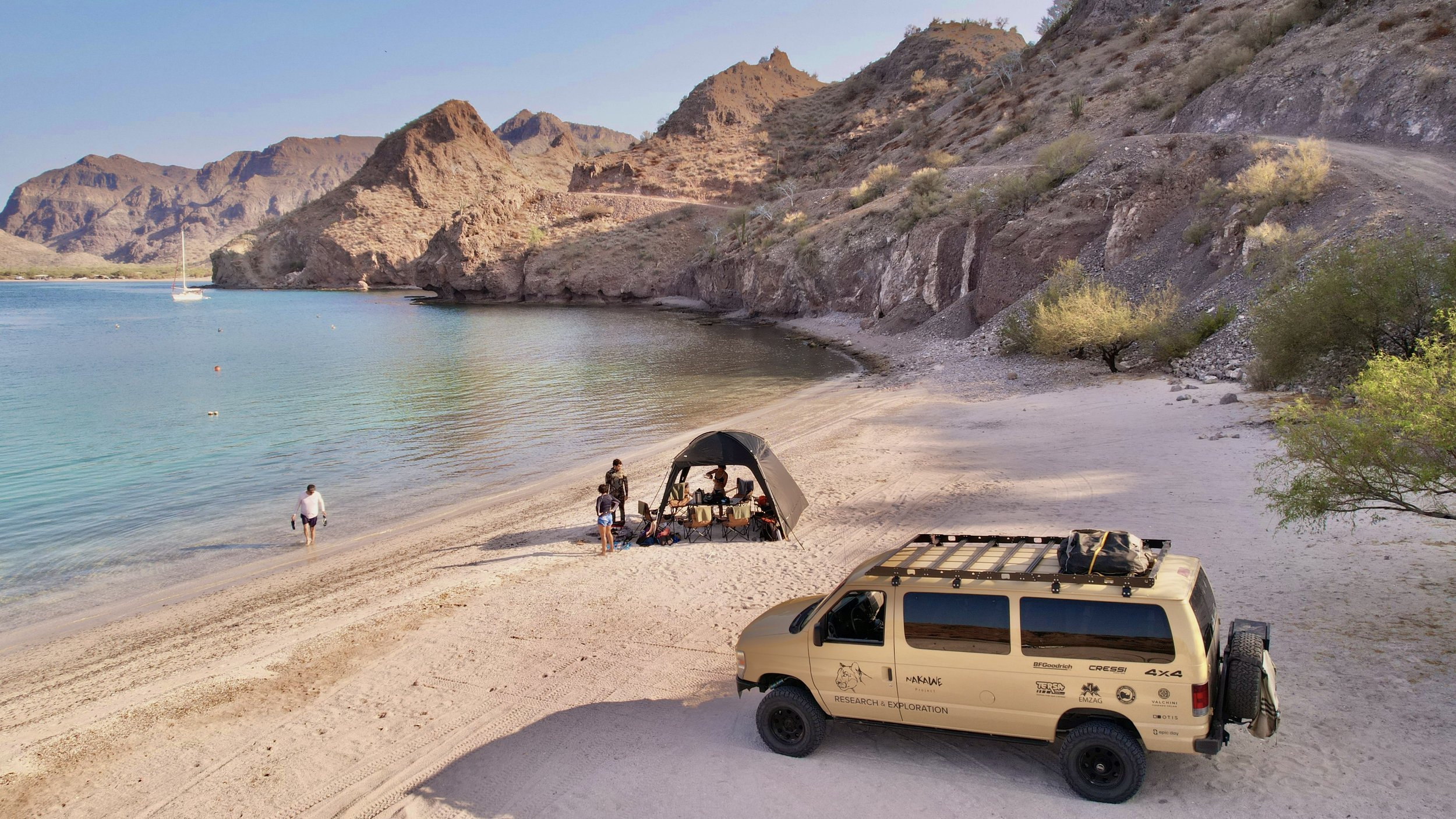 Baja Adventures pristine coasts adventures set up, in Loreto Baja California Sur, Mexico