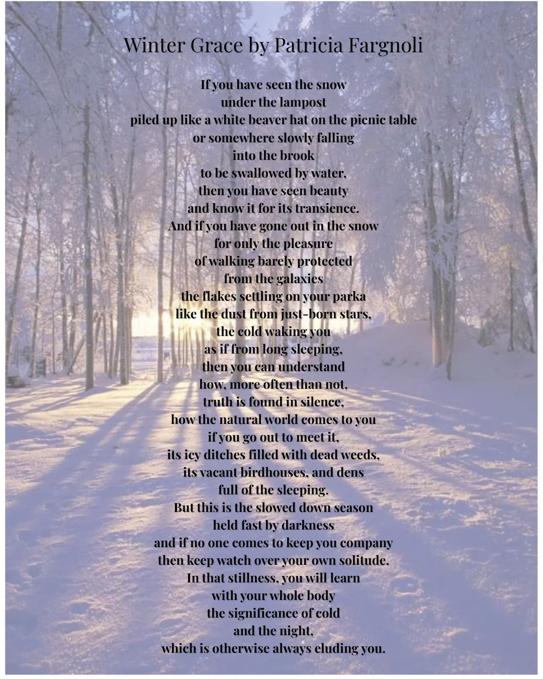 Winter Grace by Patricia Fargnoli