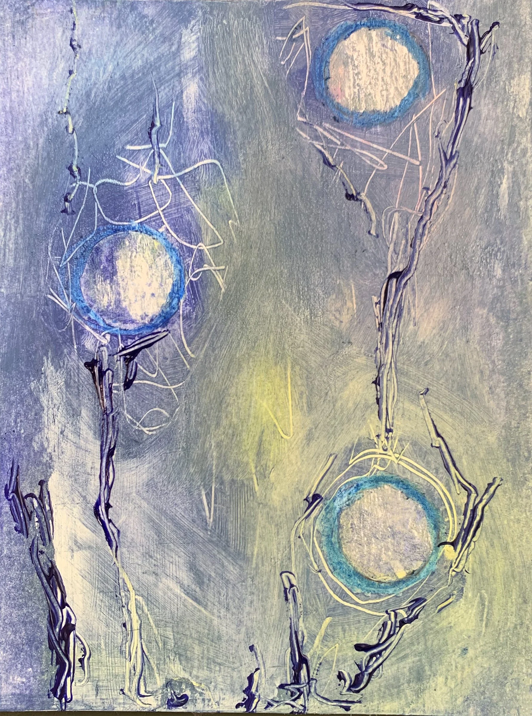 Oil on mixed media paper, 7" x 5"
