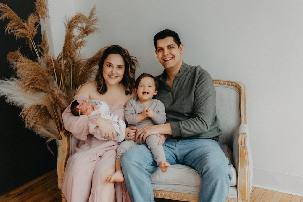 Family pictures during a newborn shoot. 