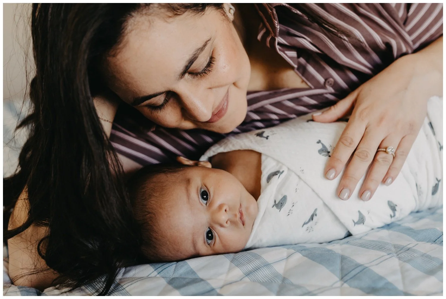 Lifestyle newborn shoot at home in Beachwood. 