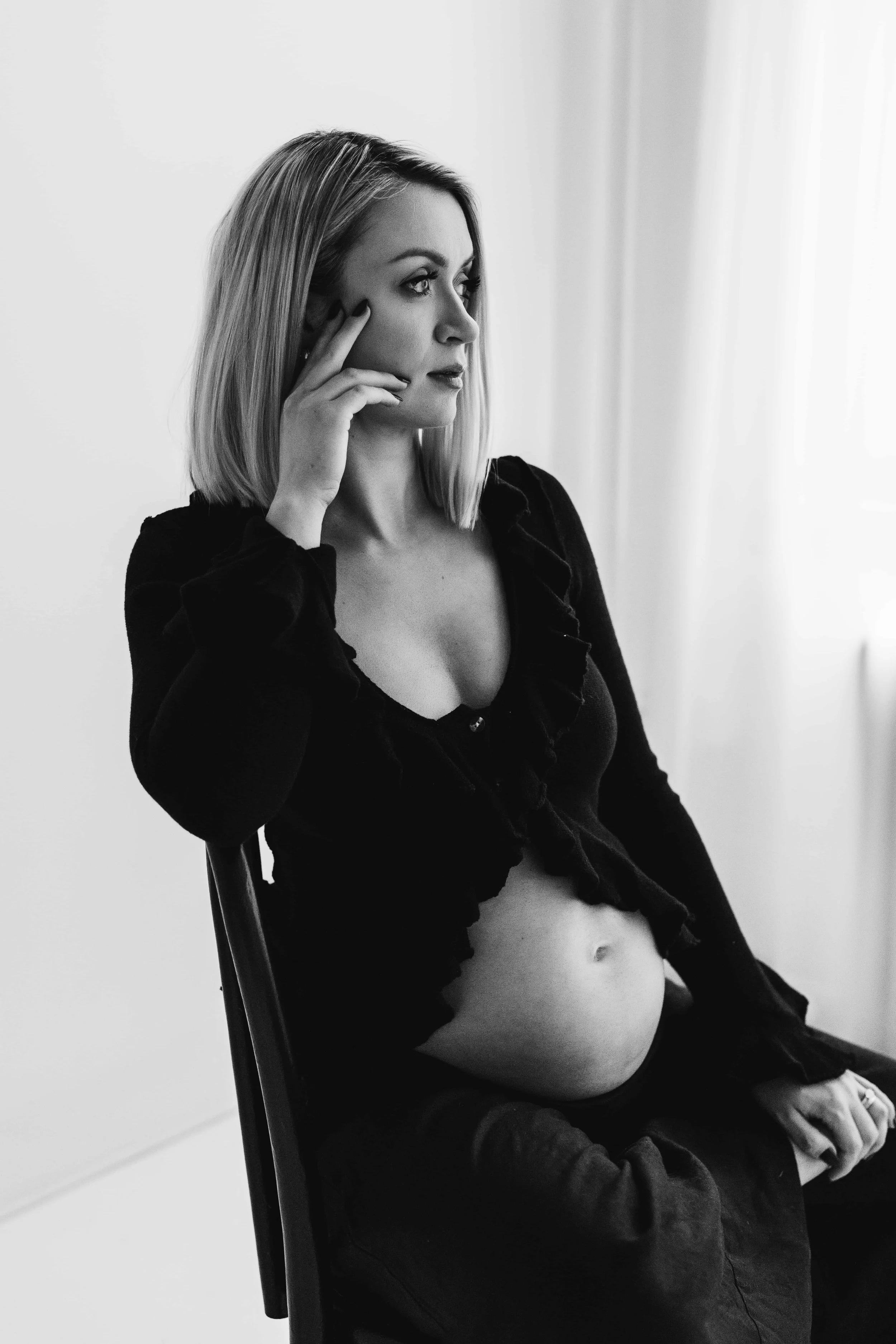 Boudoir Maternity Shoot Ohio — Studio Portrait Cleveland — Agnes Szlapka Photography