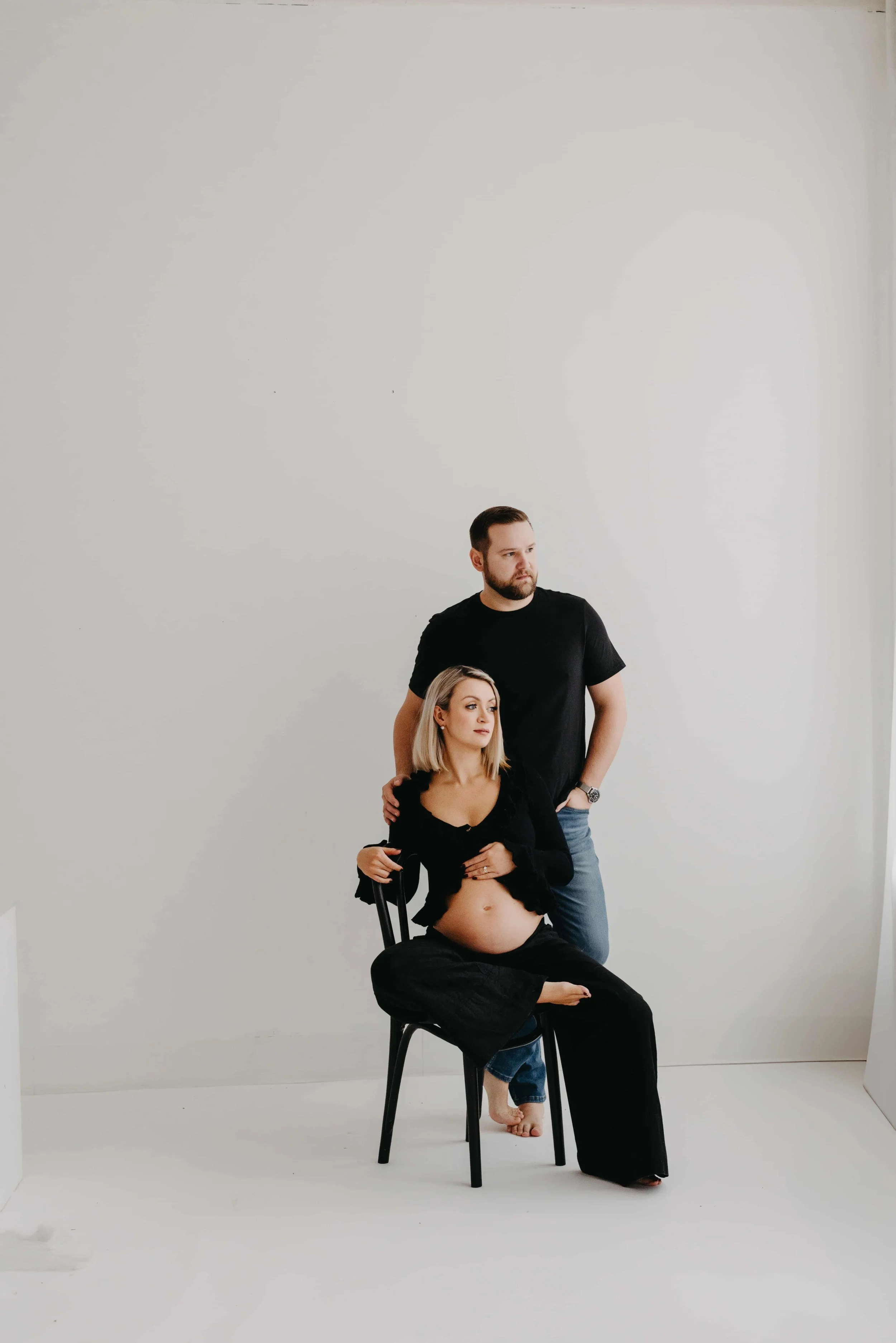 Maternity Studio Photography Cleveland Ohio — Couples Session — Agnes Szlapka Photography