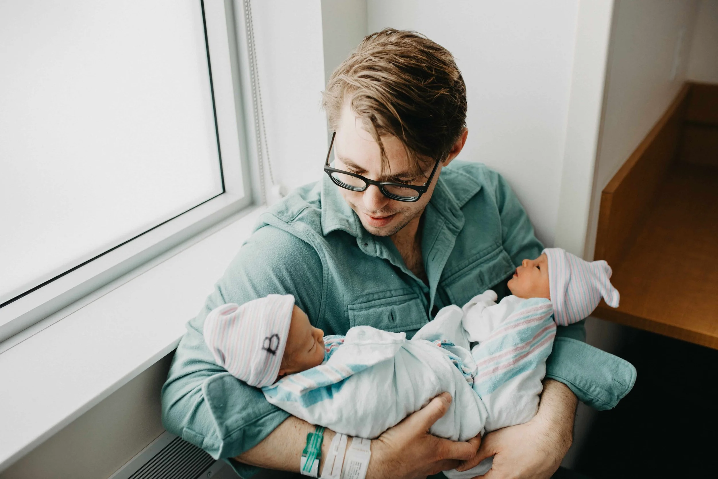 Cleveland Fresh 48: Father Cradles Newborn Twins at Hillcrest Hospital