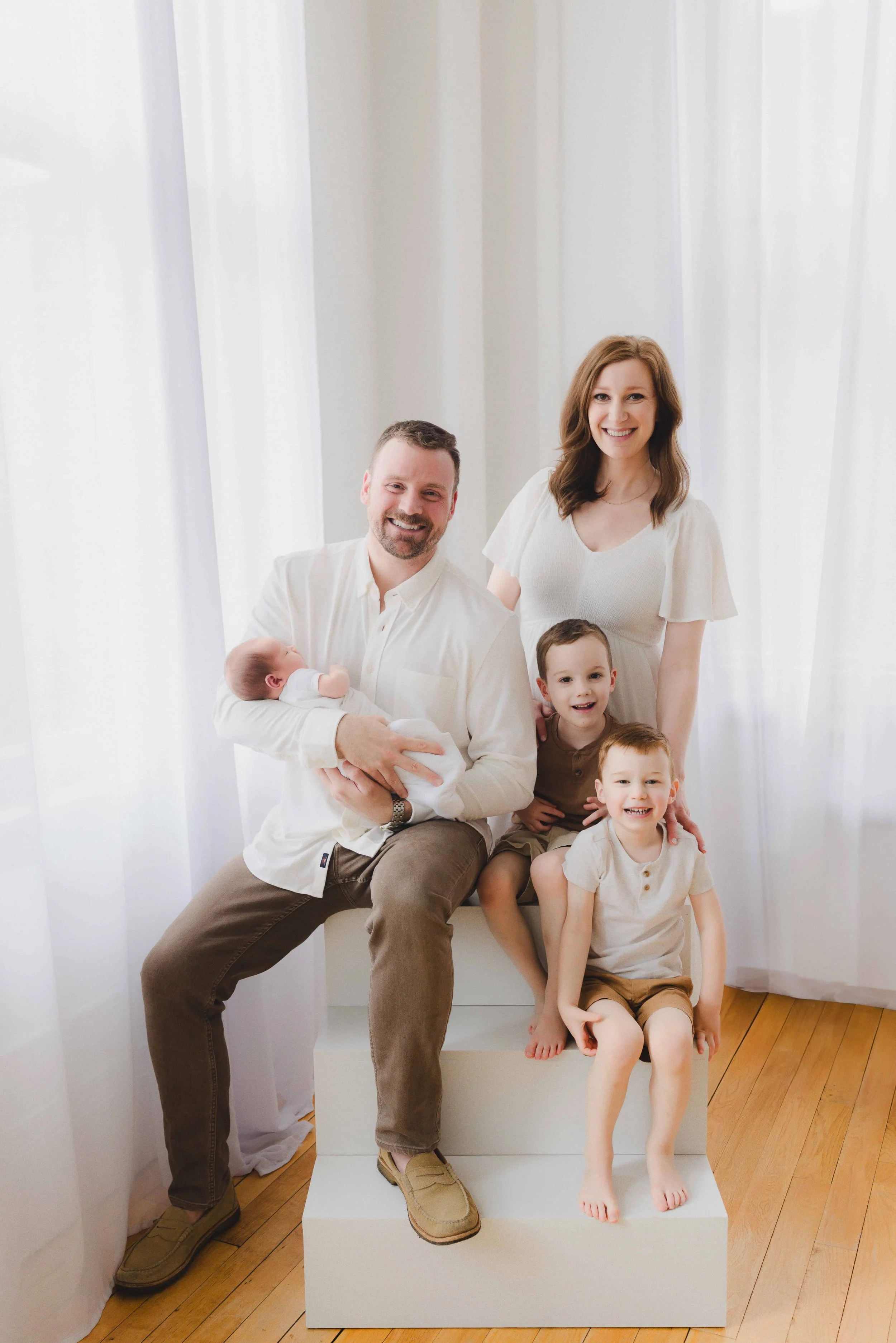 Studio Newborn Photographer Cleveland Ohio | Full Family Portrait with Newborn