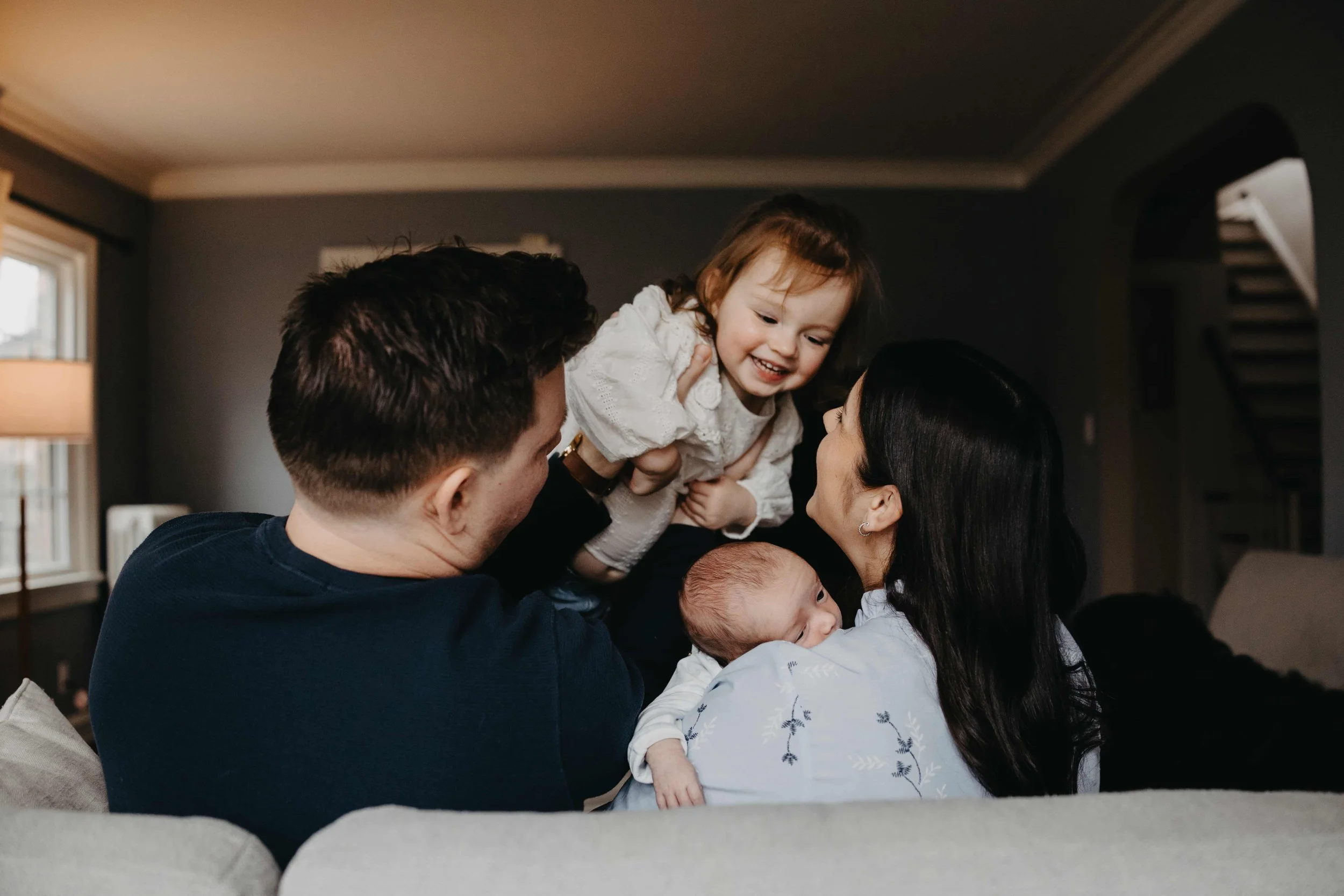 Lifestyle newborn photo in nursery Cleveland Heights Ohio