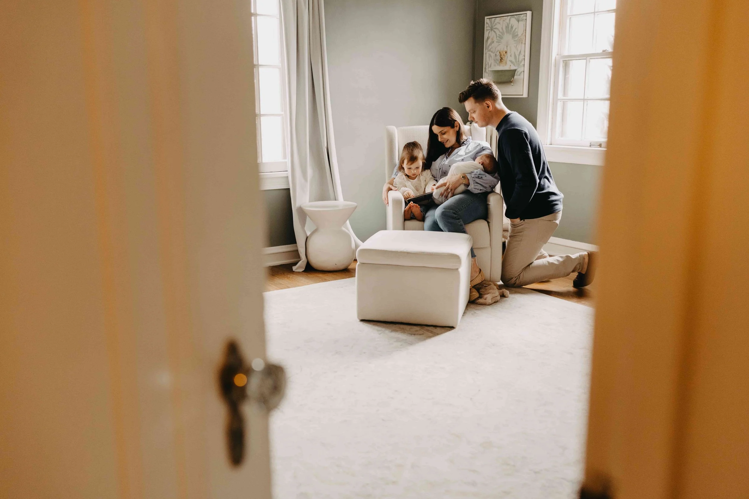 Lifestyle newborn photo in nursery Cleveland Heights Ohio