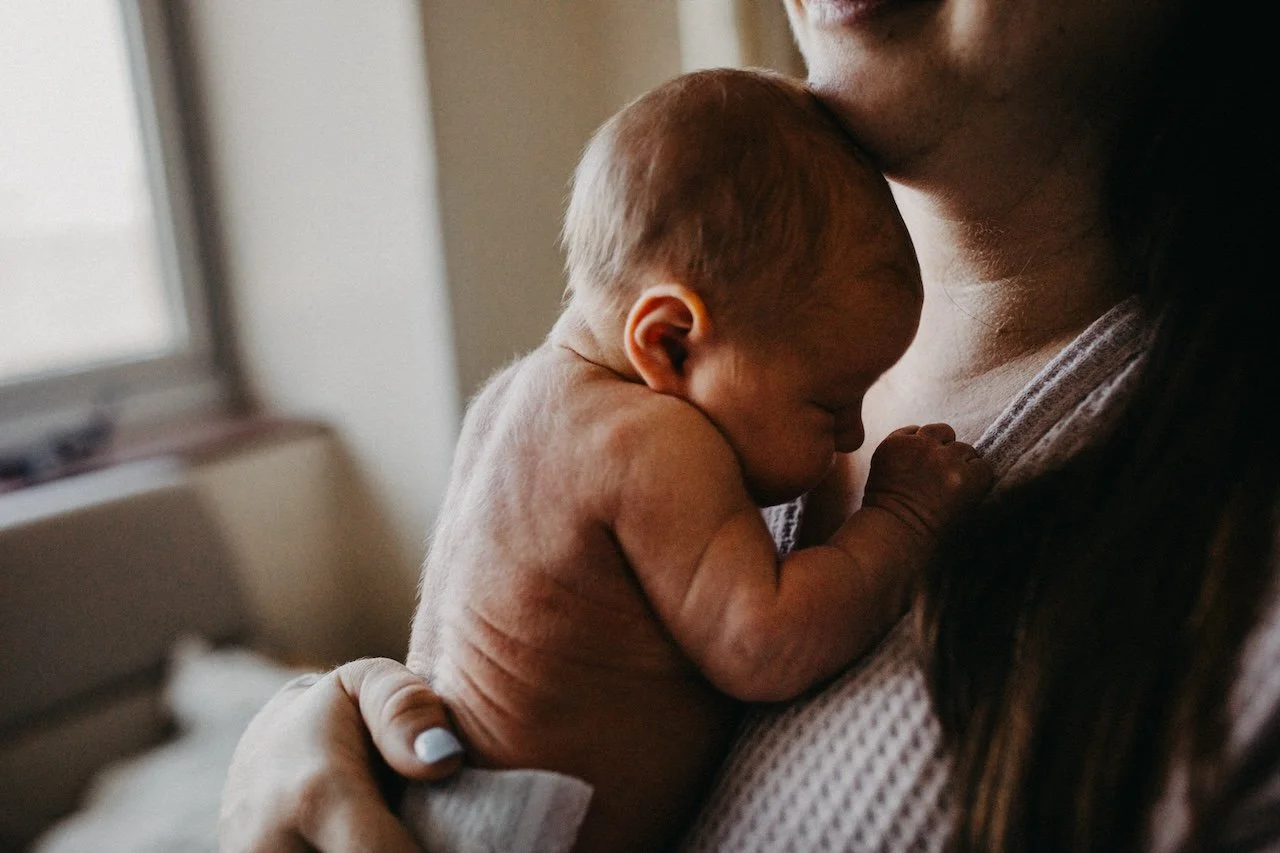 Natural hospital newborn portrait taken within the first 48 hours after birth in Cleveland, Ohio