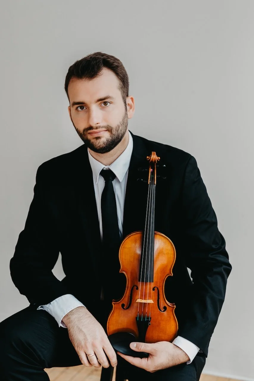 Professional musician editorial portrait with instrument Cleveland Ohio