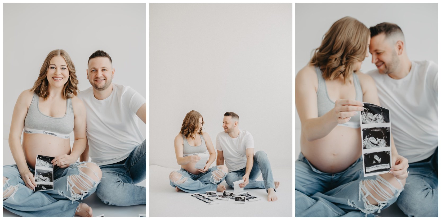Fine art studio maternity portrait of an expectant mother in Cleveland, Ohio