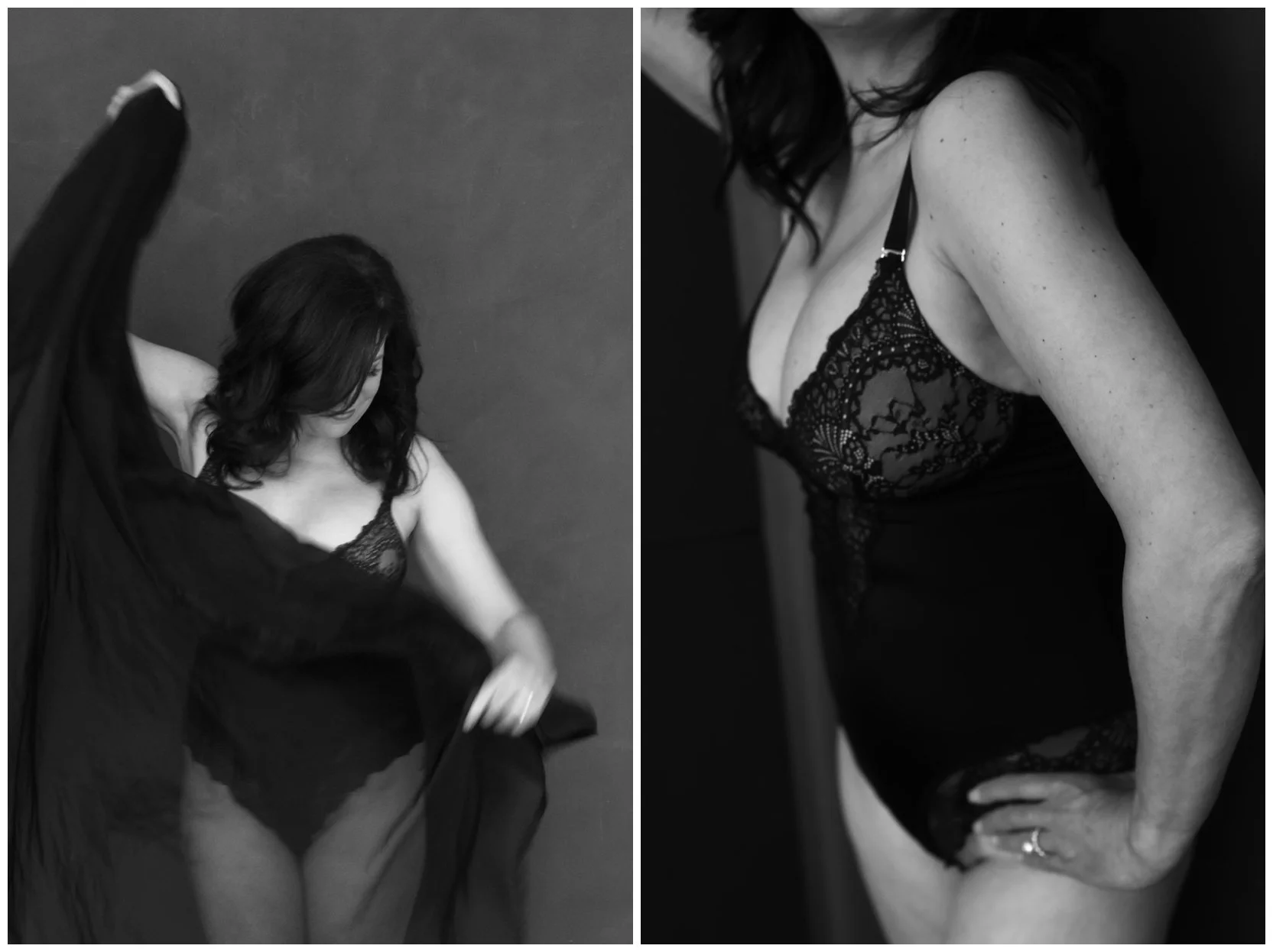 Empowering boudoir portrait celebrating women in their 50s