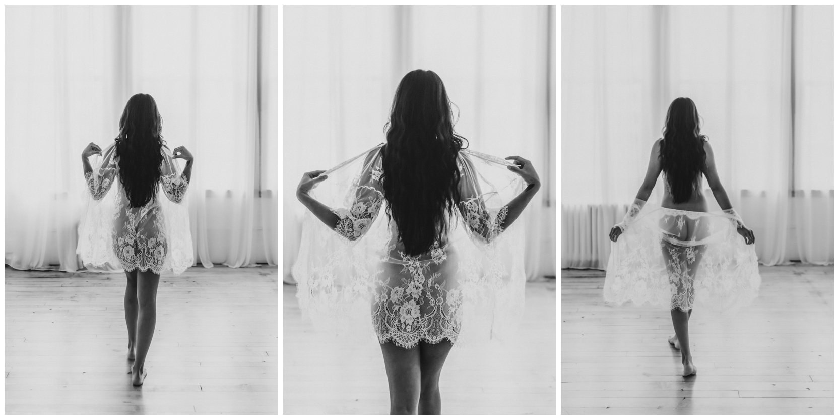 Cleveland bride wearing veil and engagement ring during boudoir photoshoot