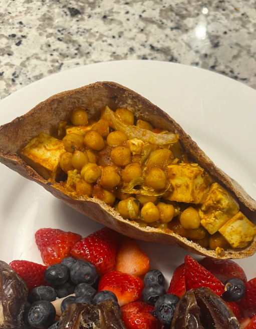 Quick &amp; Easy Plant-Based Indian-Style Stuffed Pita