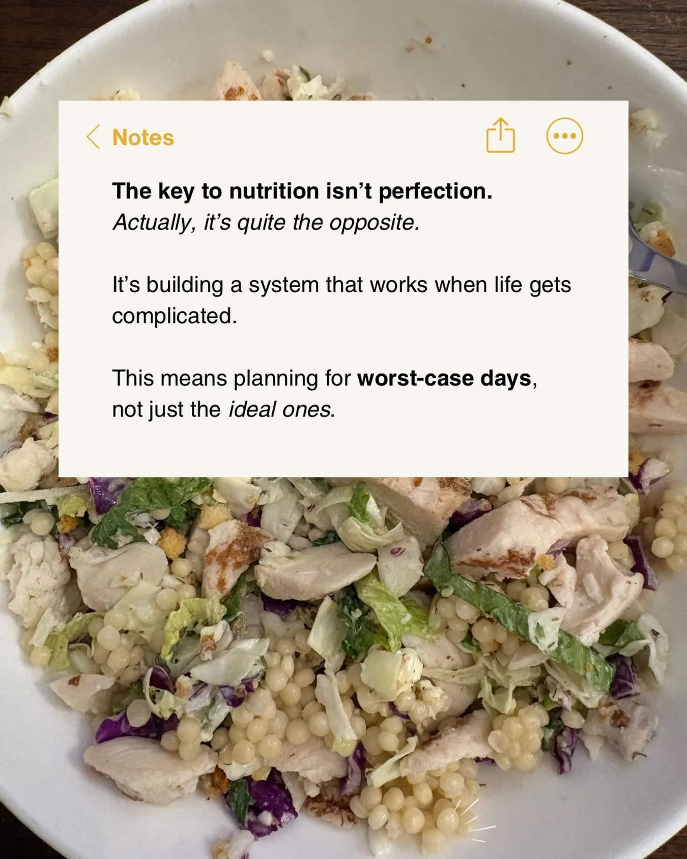 For us all-or-nothing thinkers, this can be a tough pill to swallow:

Consistency isn&rsquo;t so much about your best days, but more so about how much damage control you need for the worst ones. 

Progress comes from shrinking the gap between &ldquo;