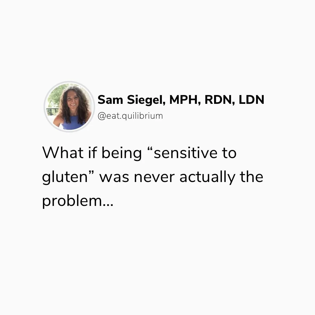 &ldquo;Gluten sensitivity&rdquo; is much more complex than it&rsquo;s often made out to be online. 

What people experience as symptoms can come from multiple factors (not just gluten itself!) and it&rsquo;s important not to jump straight to unnecess