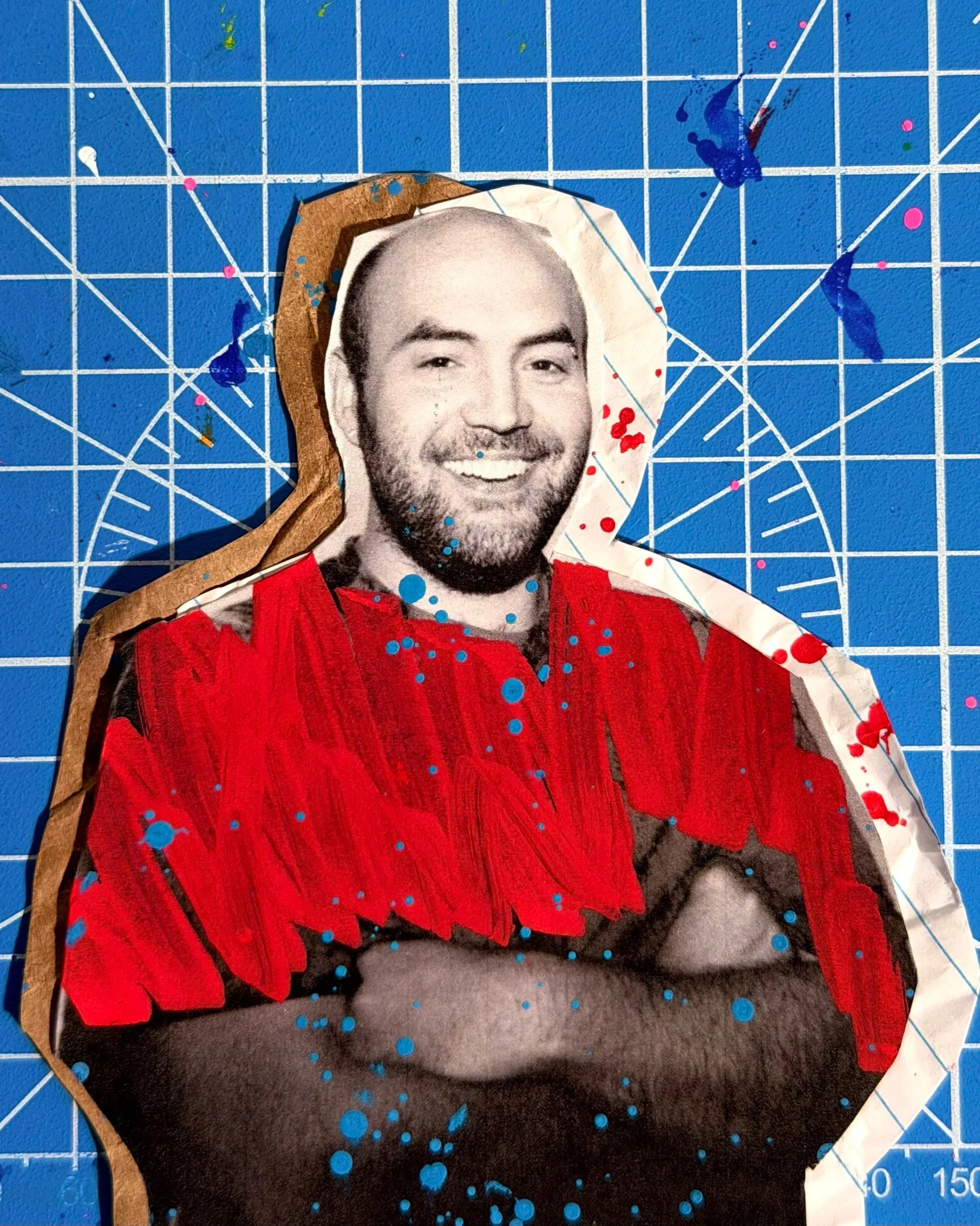 Mixed Media portrait of JP Bogan, Multimedia Media artist in Portland, OR