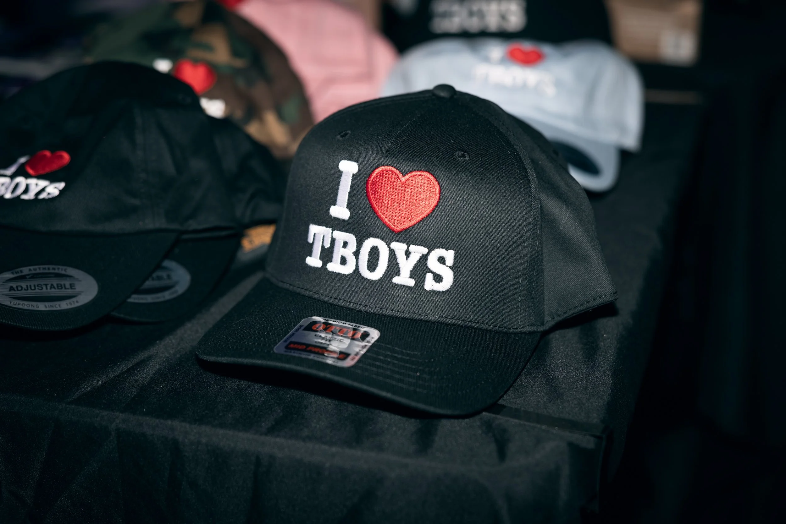 Hat merchandise at TBOY Wrestling in Portland, OR.