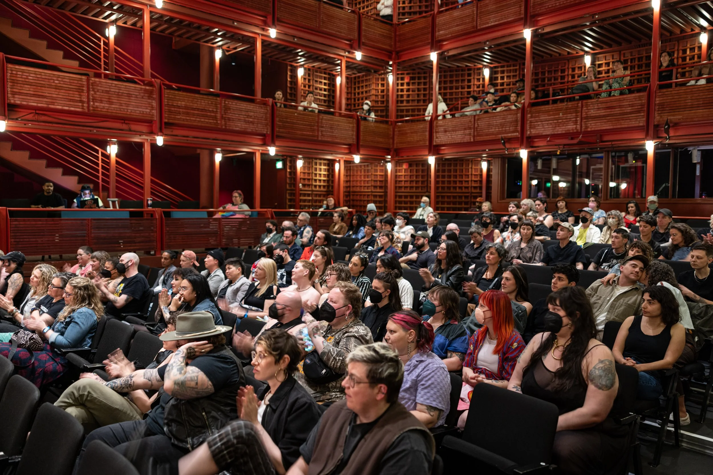 Audience at exhibition at Framing Our Presence event at Portland 5 Winningstad Theater in Portland, Oregon. Event Photography bu JP Bogan.