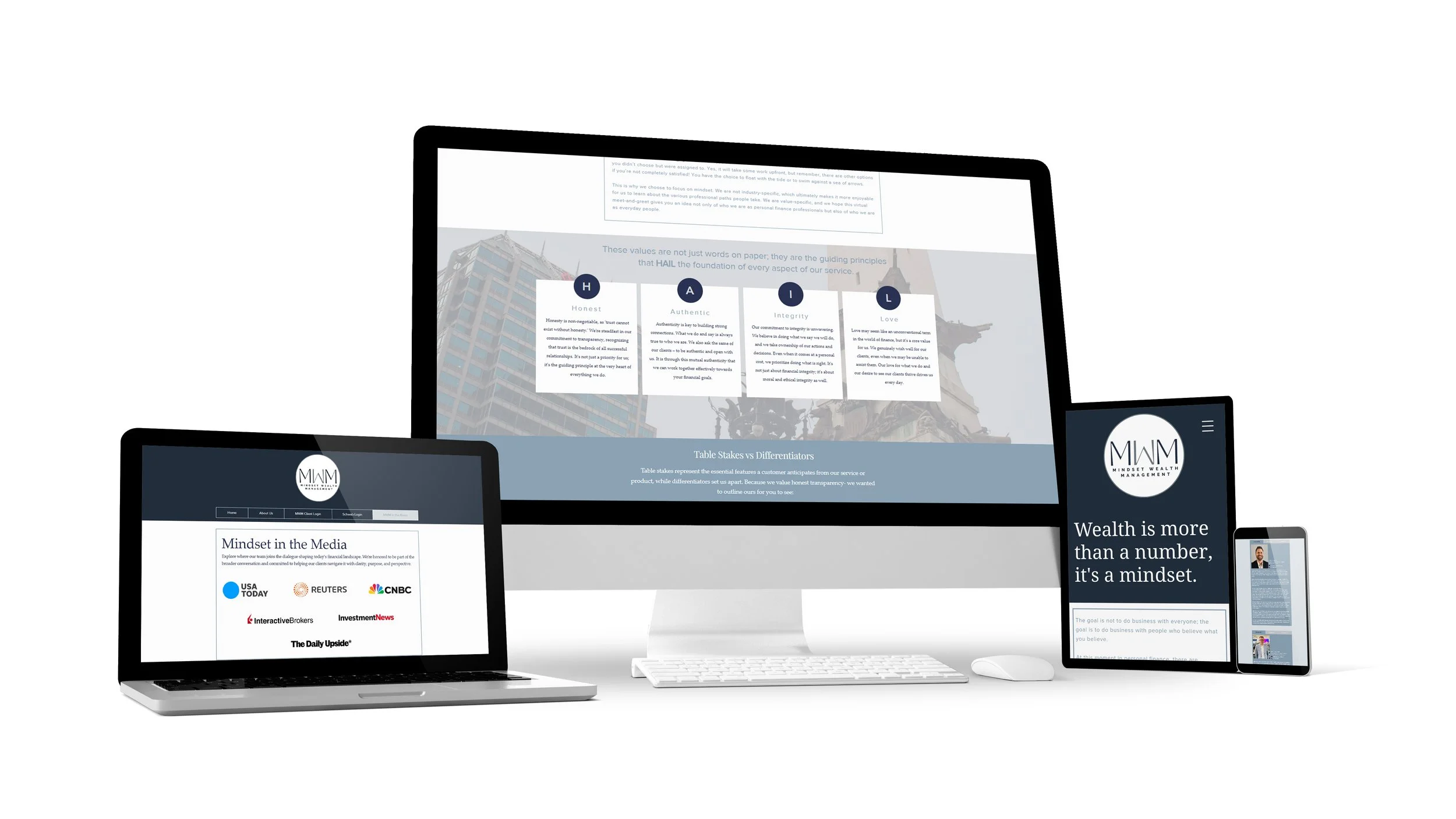 Responsive website design images displayed on laptop and desktop screens, featuring clean typography, engaging imagery, and professional layout for small businesses.