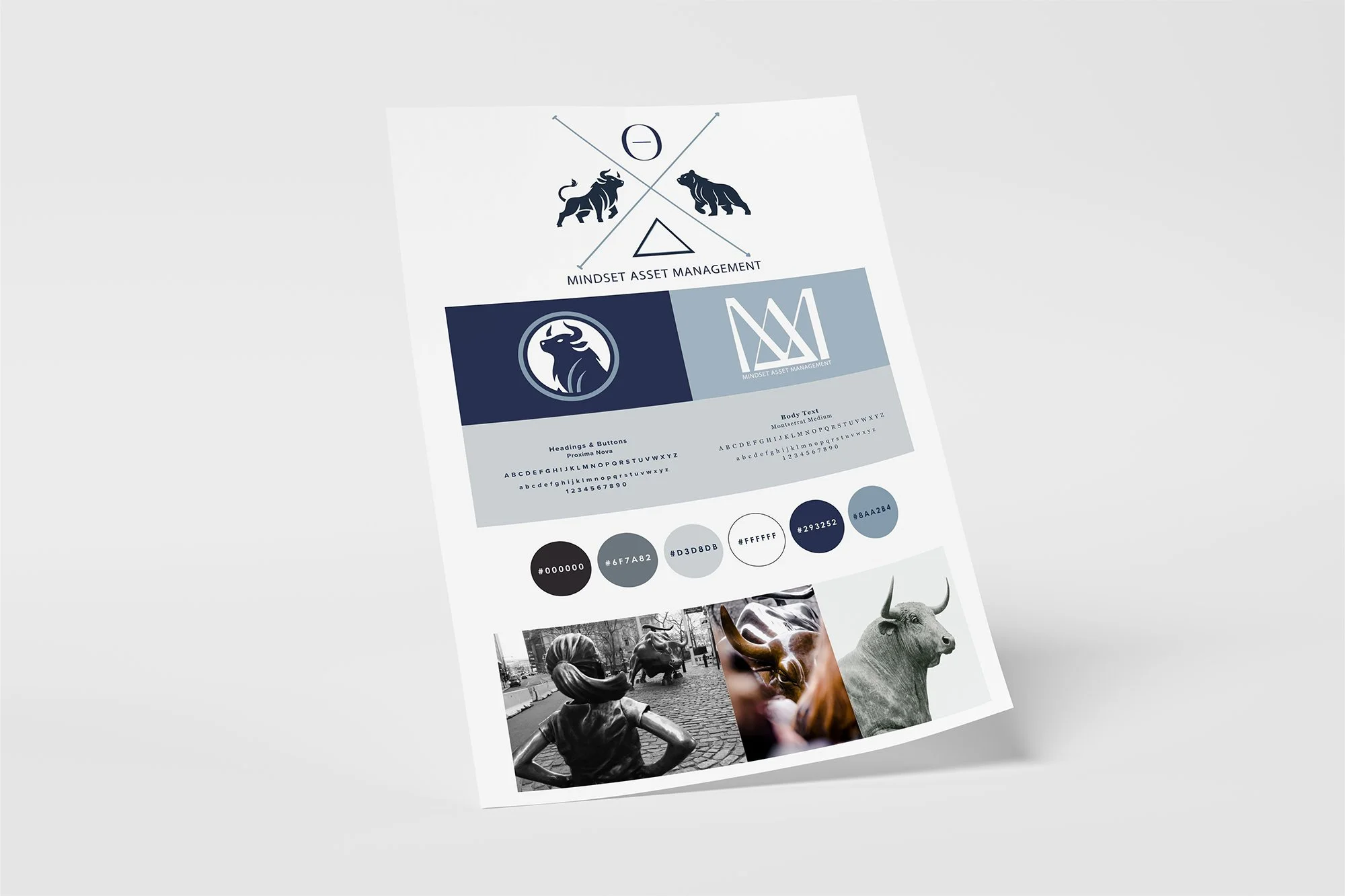 Field Day Designs logo system for an investment management brand using bull‑and‑bear icons and minimalist geometry to express balance, momentum, and intentional design.