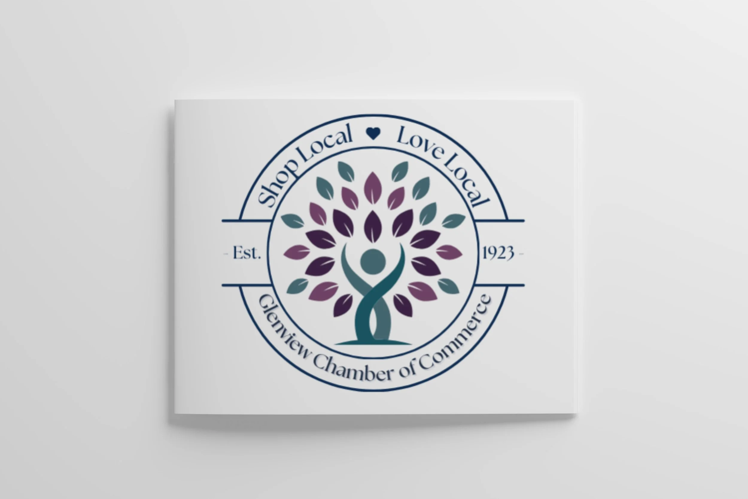Logo of Glenview Chamber of Commerce with a stylized tree and the words 'Shop Local Love Local' and 'Est. 1923'.