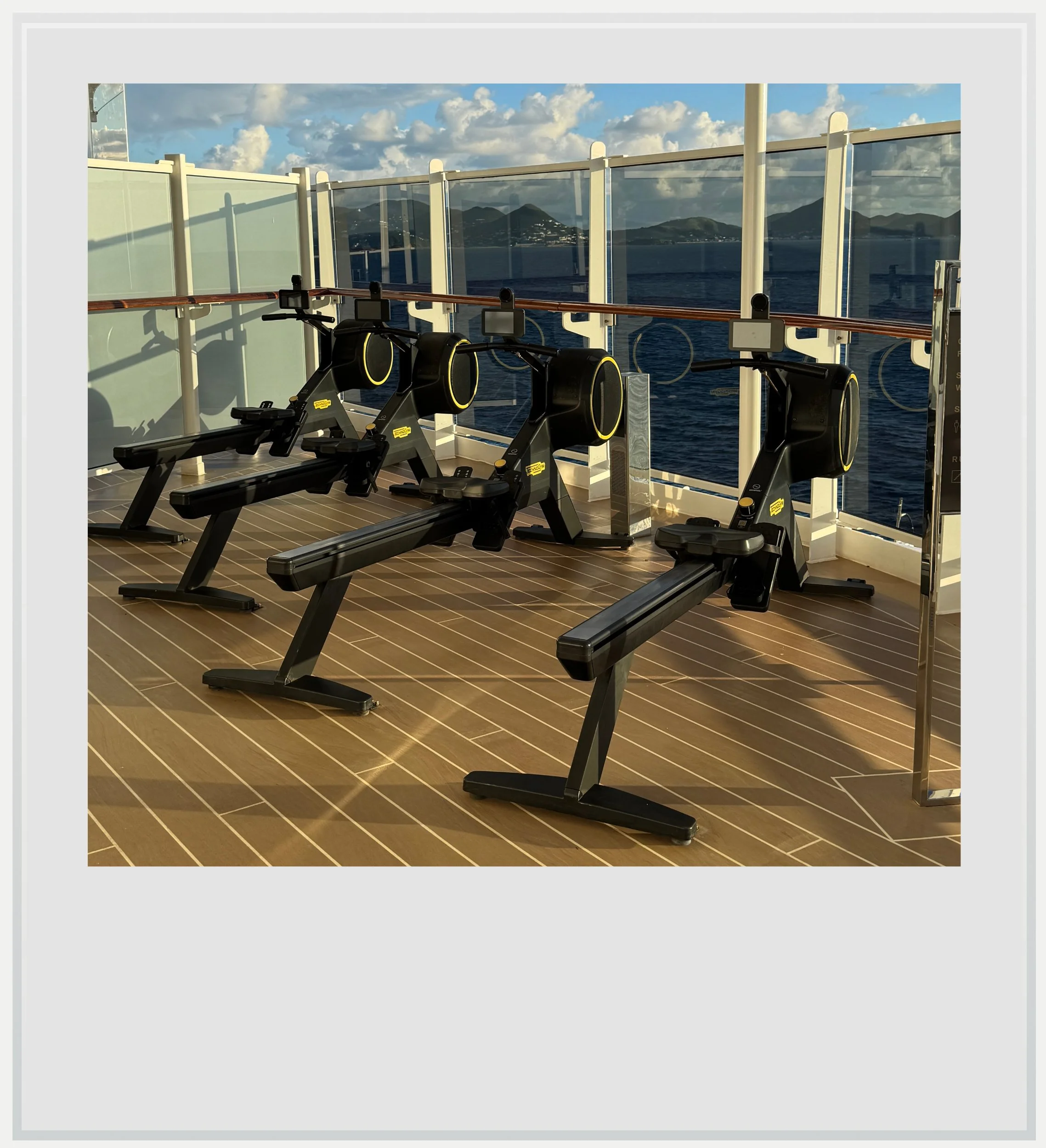 The outside fitness area on deck 12 on Explora I.