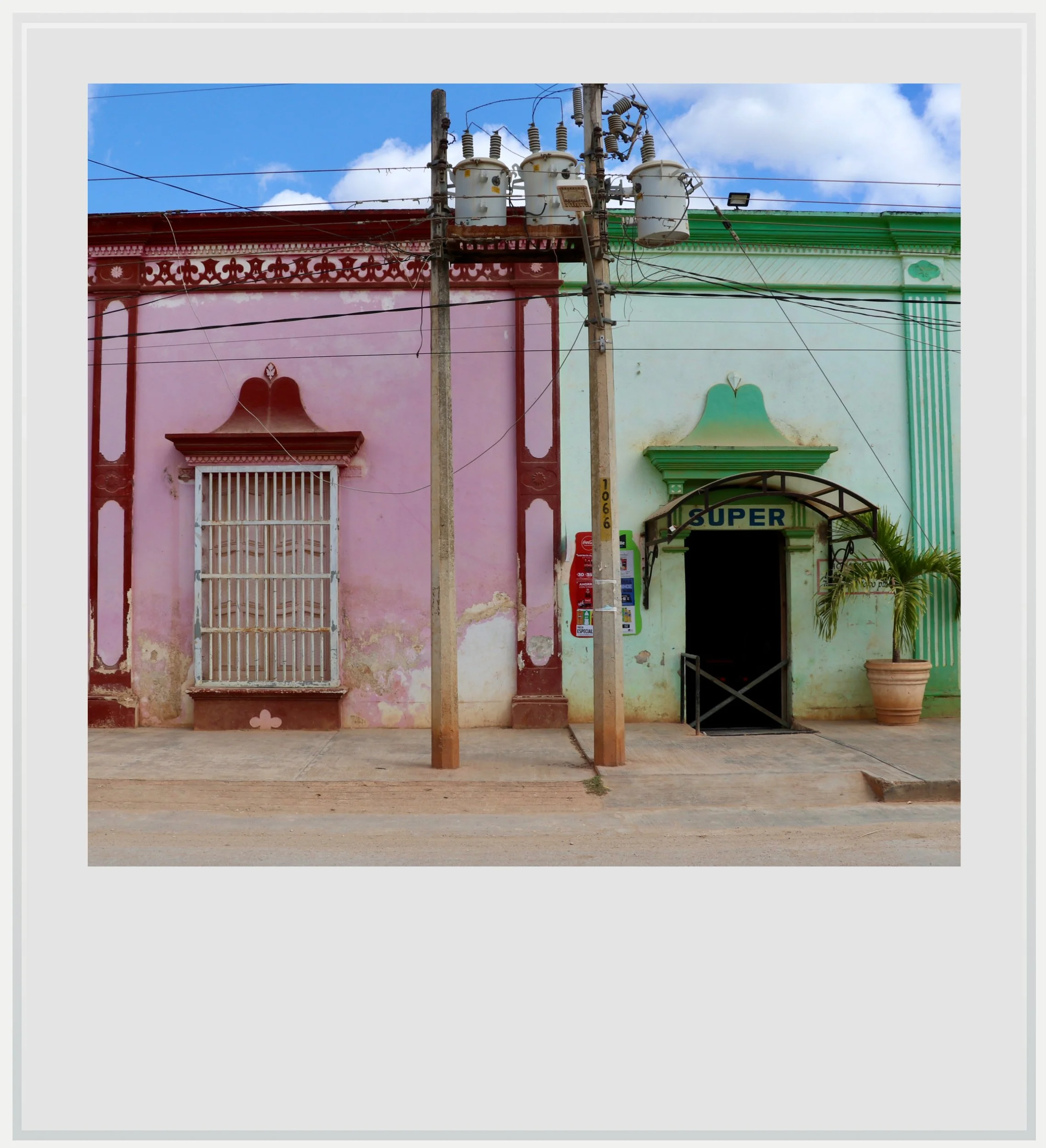 Houses in Vicente Guerrero, Campeche, Mexico.
