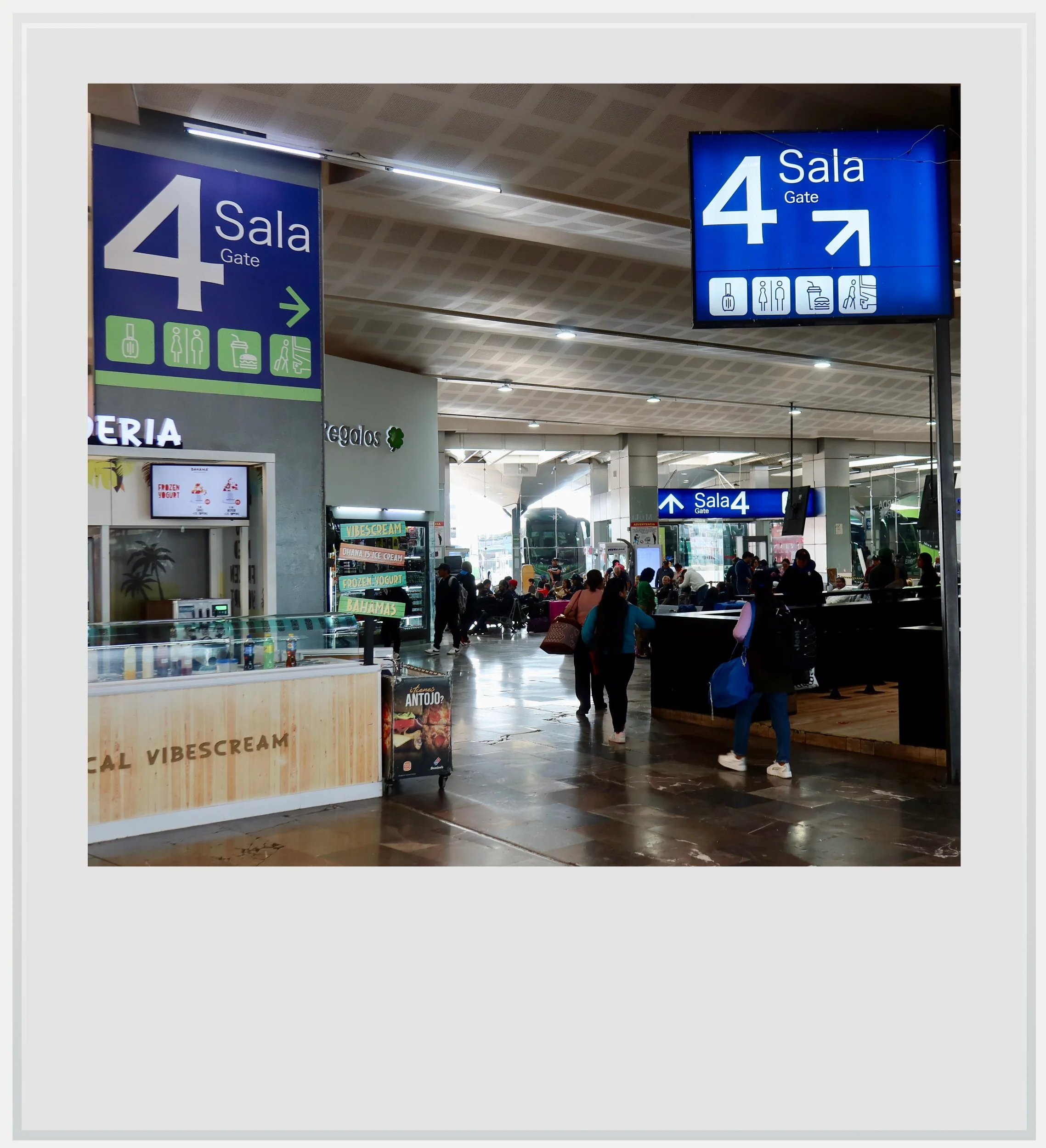 Towards boarding gate 4, where my Futura service would depart, in the Northern Bus Station in CDMX.