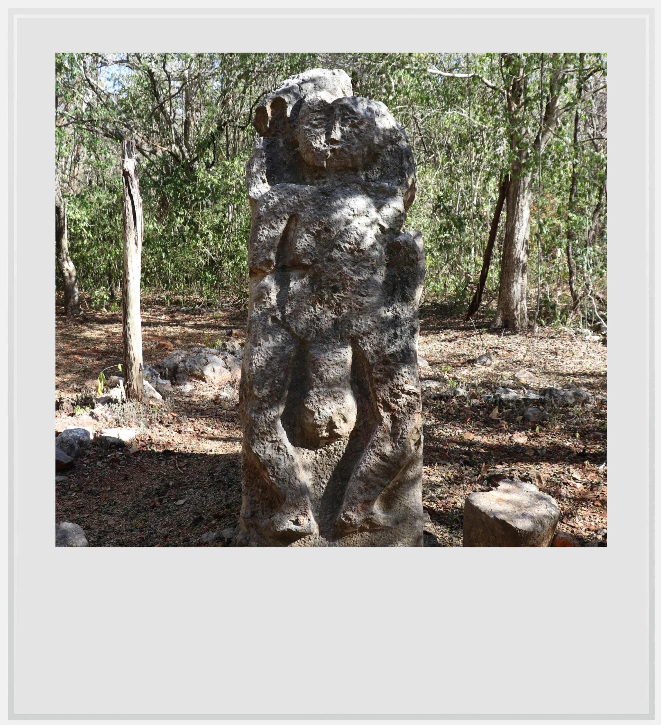 Stela 9 at Sayil, Yucatan, Mexico.