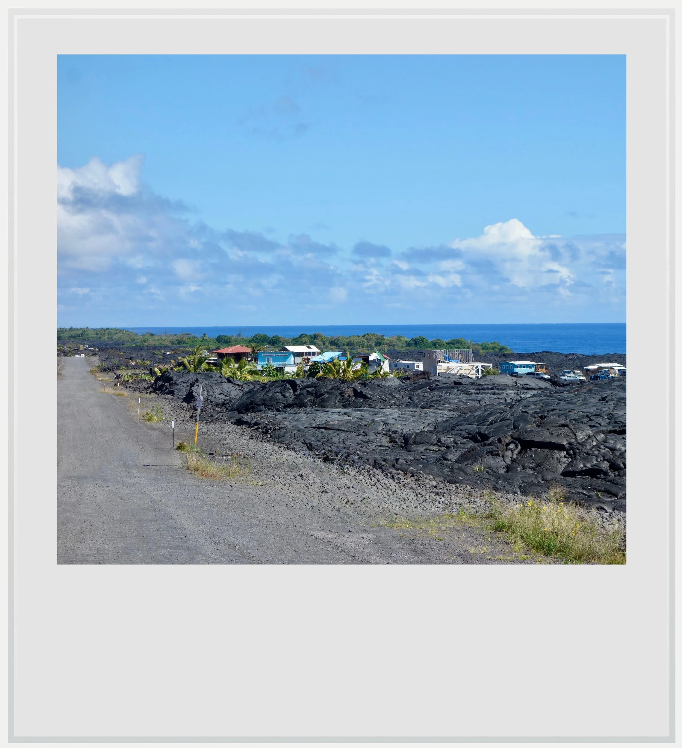 Houses built on top of dry lava flows in Kapalana, on Hawaii's Big Island
